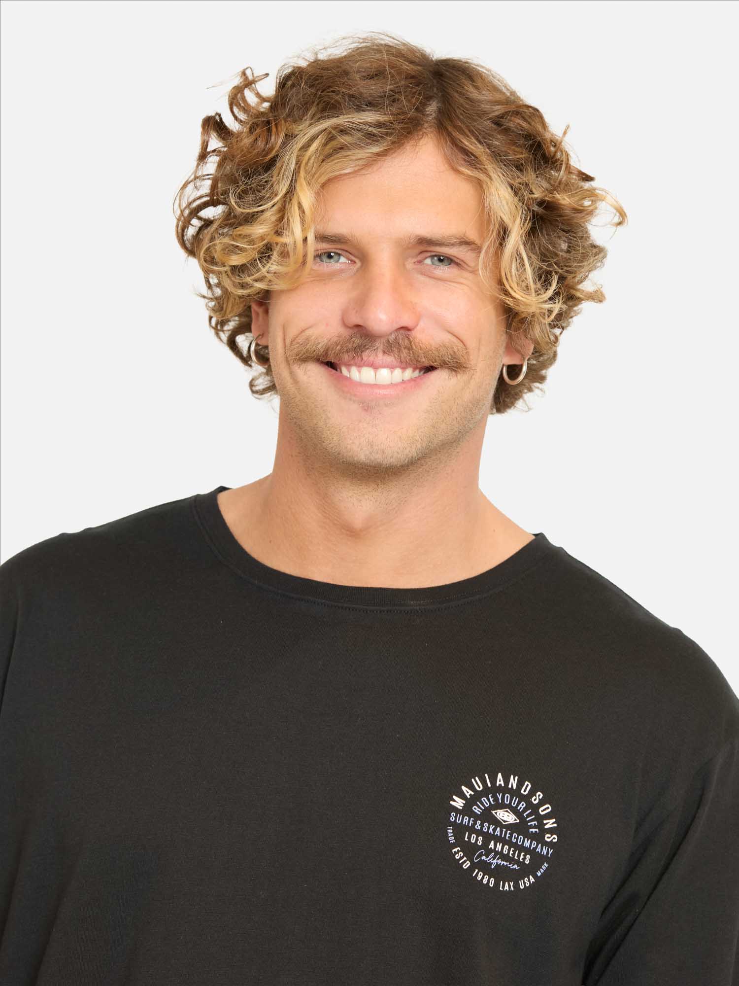 POLERA ML PIYUS EN COLOR NEGRO HOMBRE MAUI AND SONS - 3