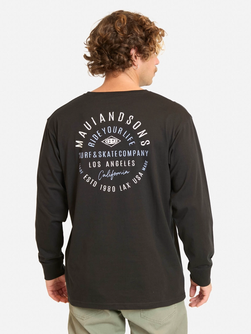 POLERA ML PIYUS NEGRO HOMBRE MAUI AND SONS - 4