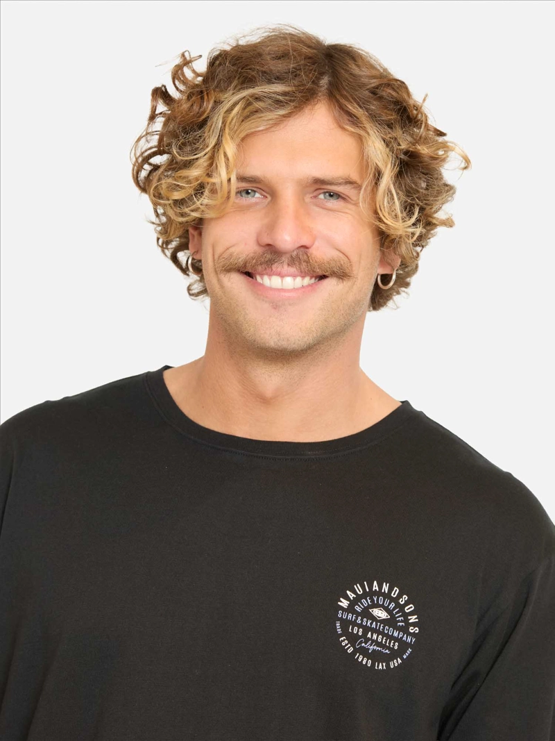 POLERA ML PIYUS NEGRO HOMBRE MAUI AND SONS - 5