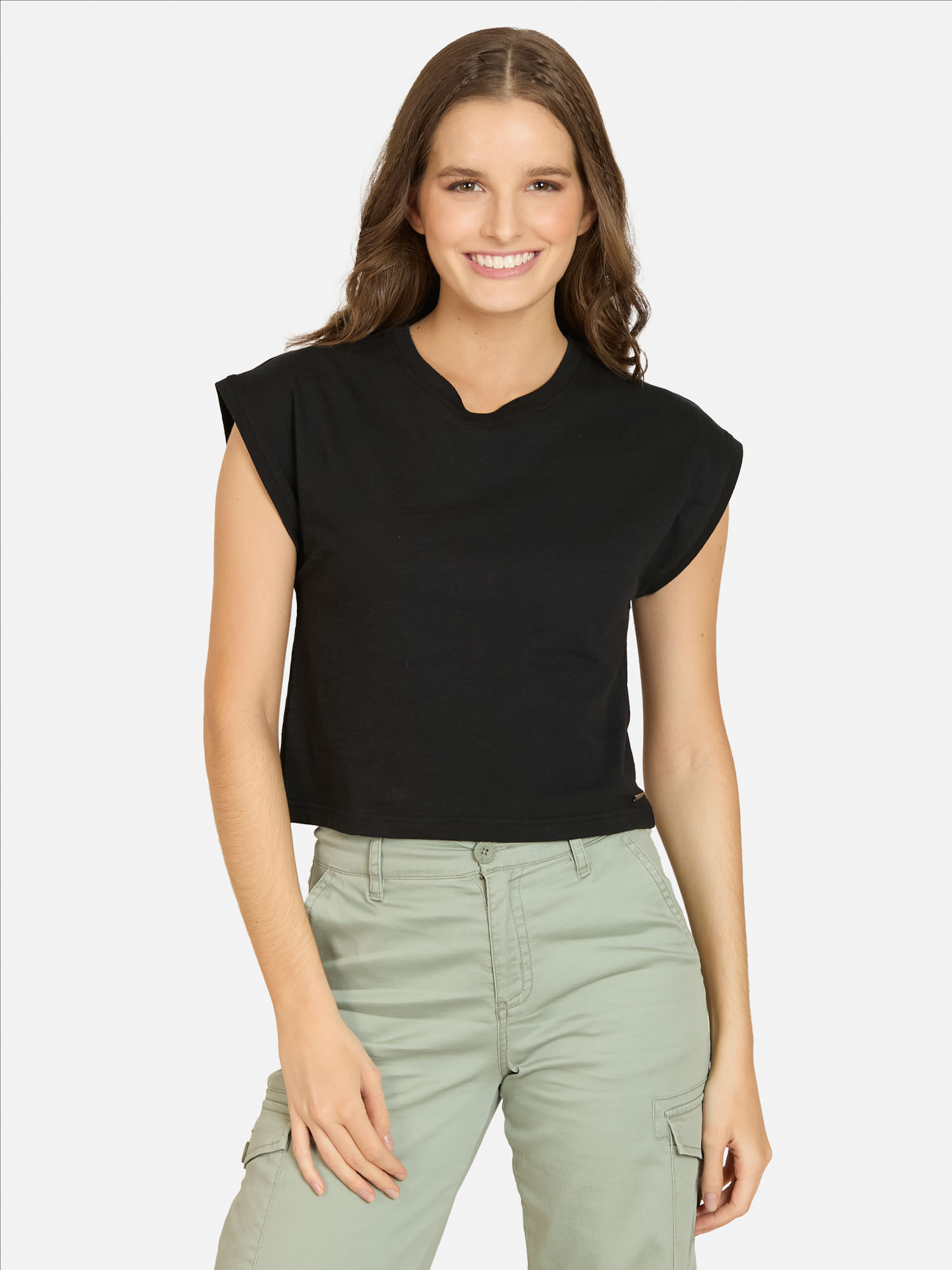 POLERA MC ZAFINA EN COLOR NEGRO MUJER MAUI AND SONS - 1