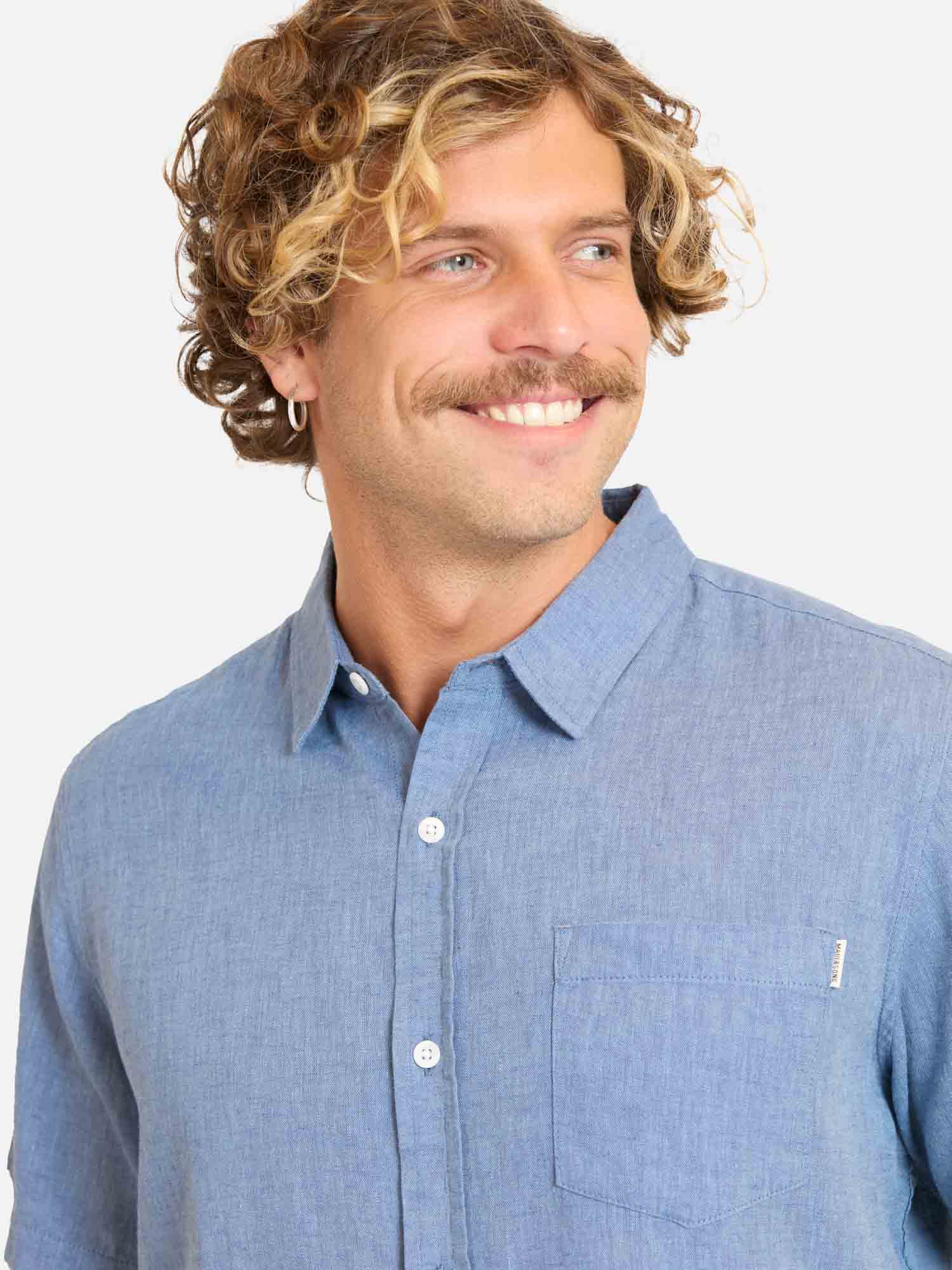 CAMISA MC KAIRU CELESTE HOMBRE MAUI AND SONS - 3