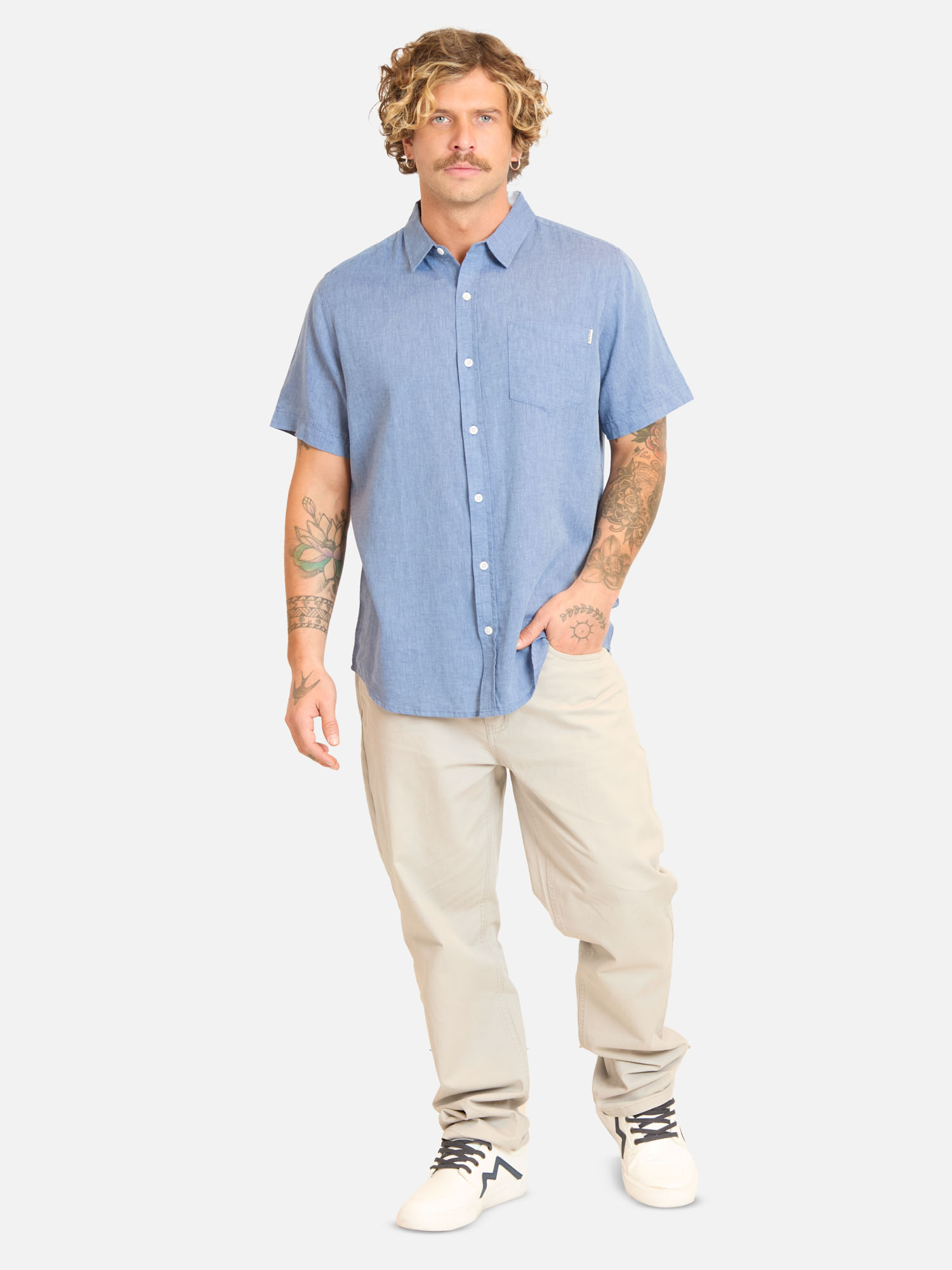 CAMISA MC KAIRU CELESTE HOMBRE MAUI AND SONS - 4