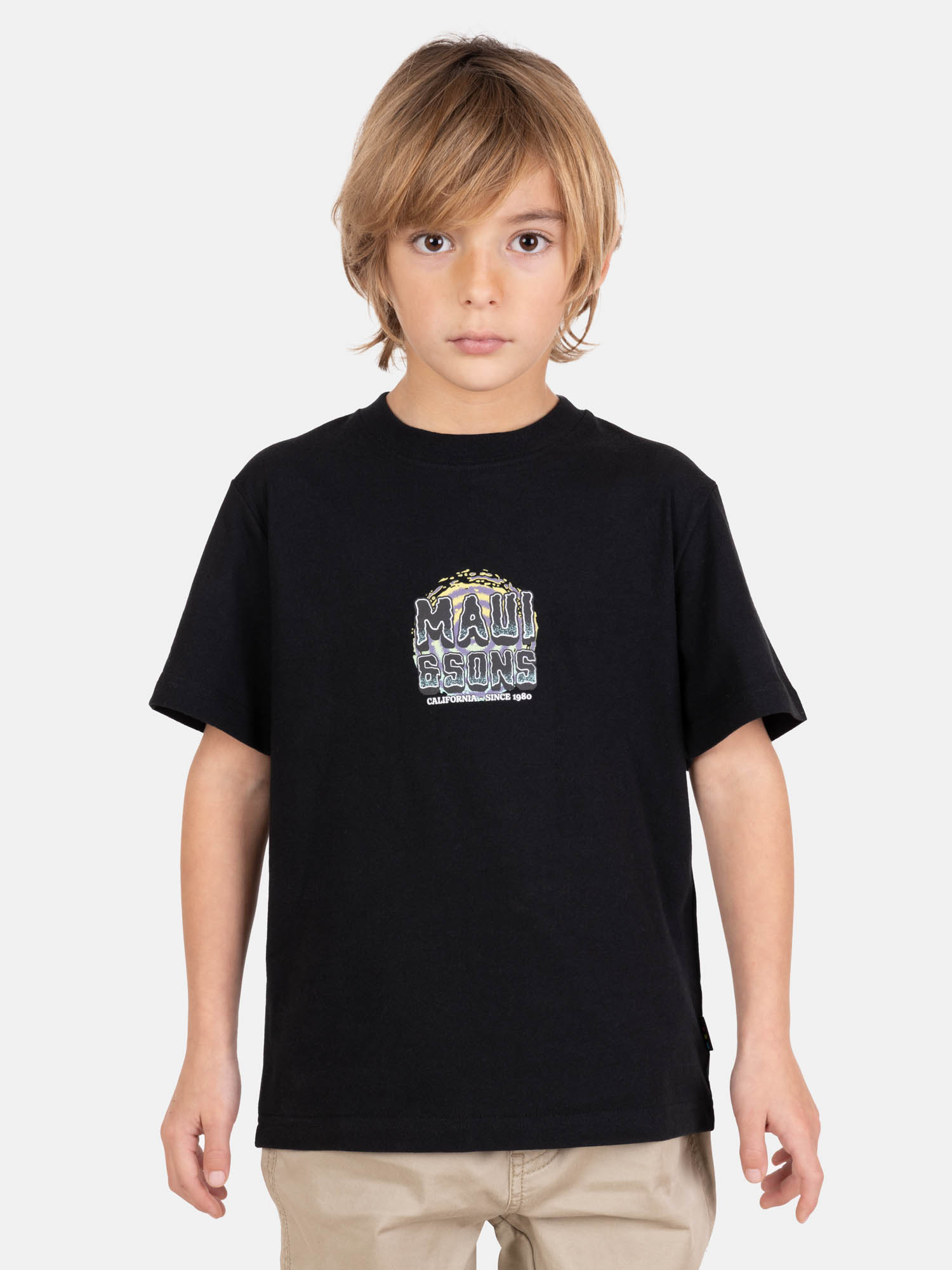 POLERA MC SALVIVA EN COLOR NEGRO INFANTIL MAUI AND SONS - 1