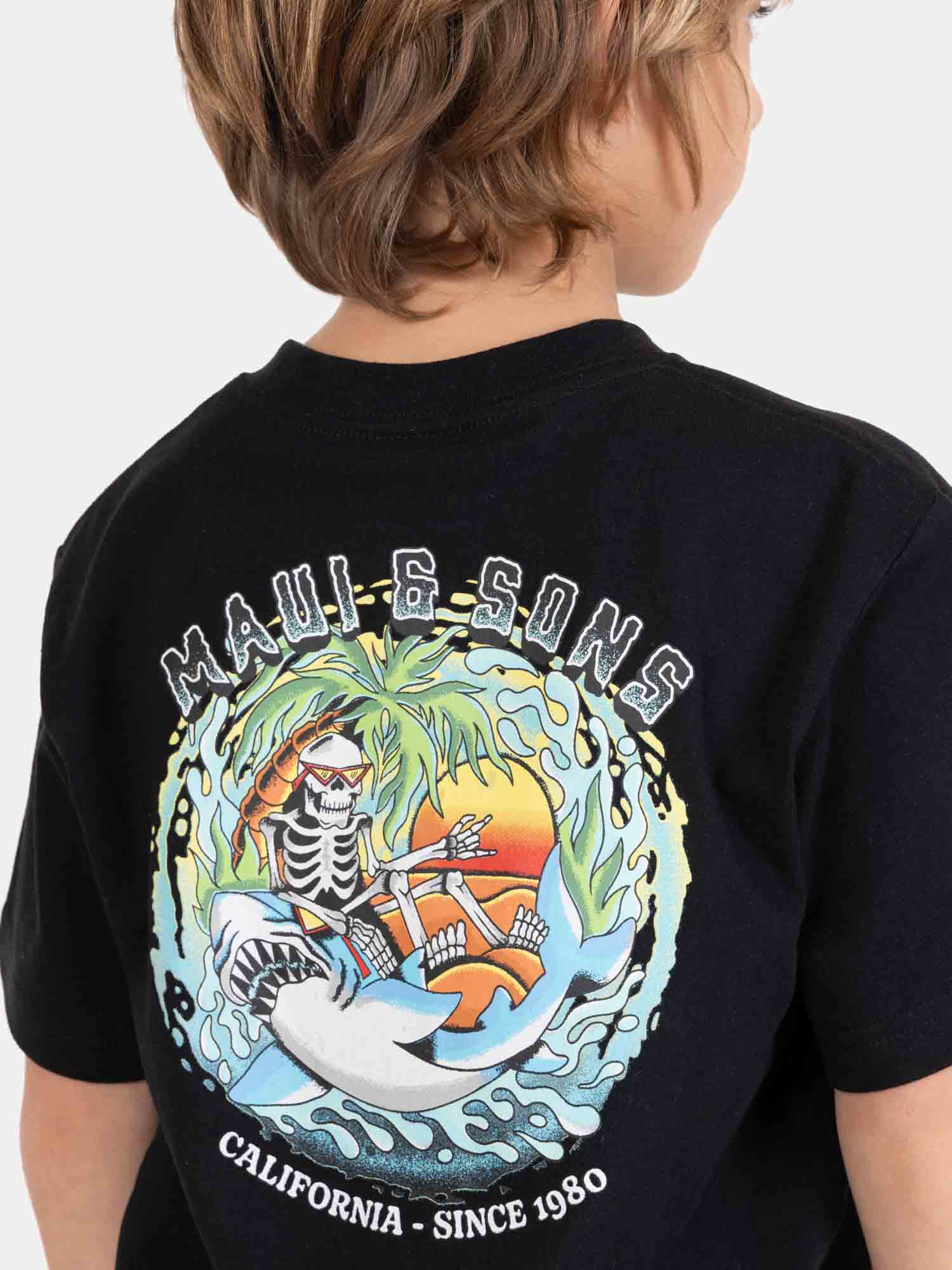 POLERA MC SALVIVA EN COLOR NEGRO INFANTIL MAUI AND SONS - 3