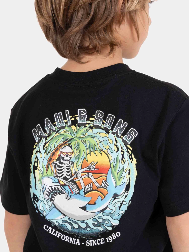 POLERA MC SALVIVA NEGRO INFANTIL MAUI AND SONS - 3