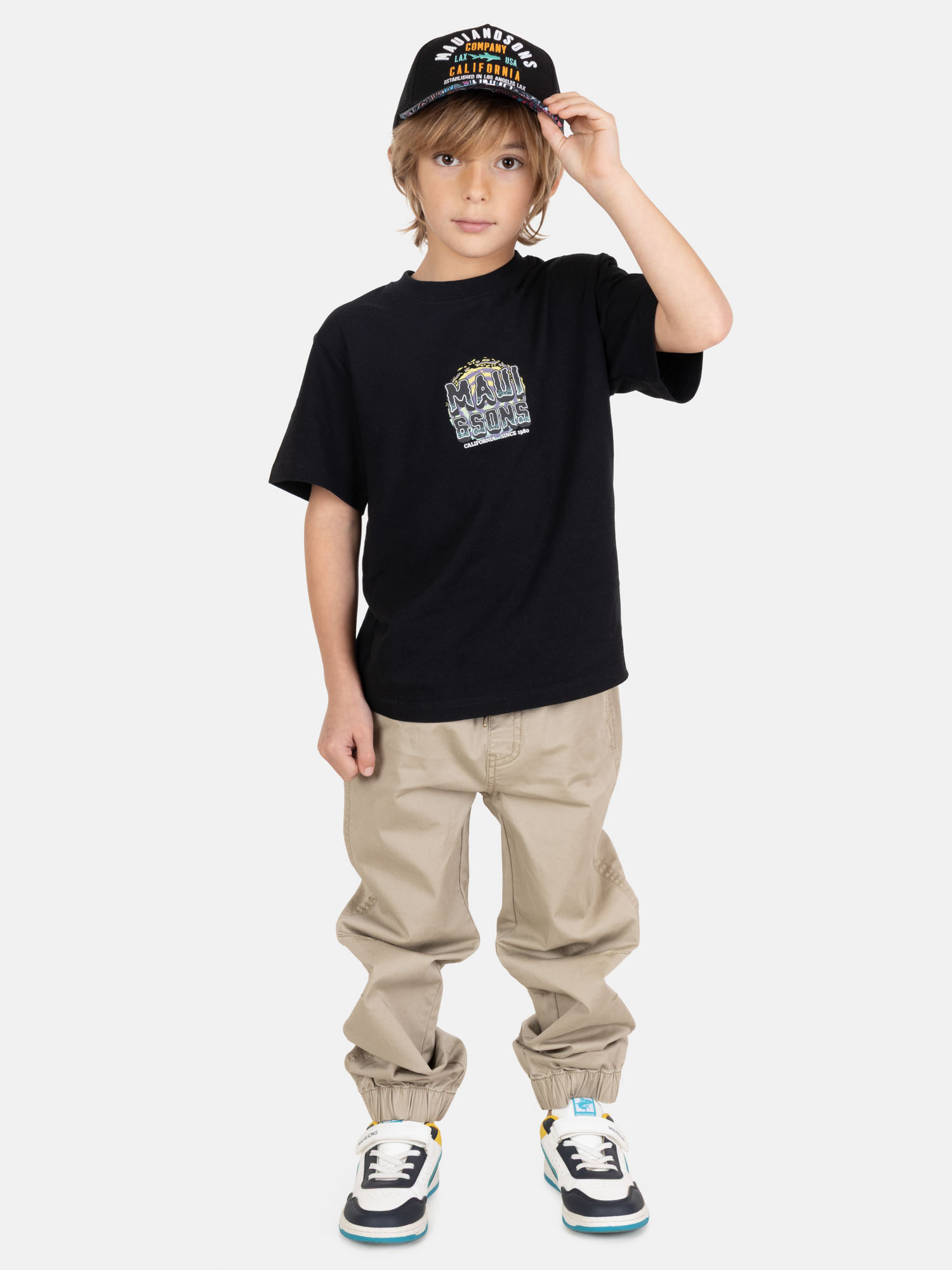 POLERA MC SALVIVA EN COLOR NEGRO INFANTIL MAUI AND SONS - 4