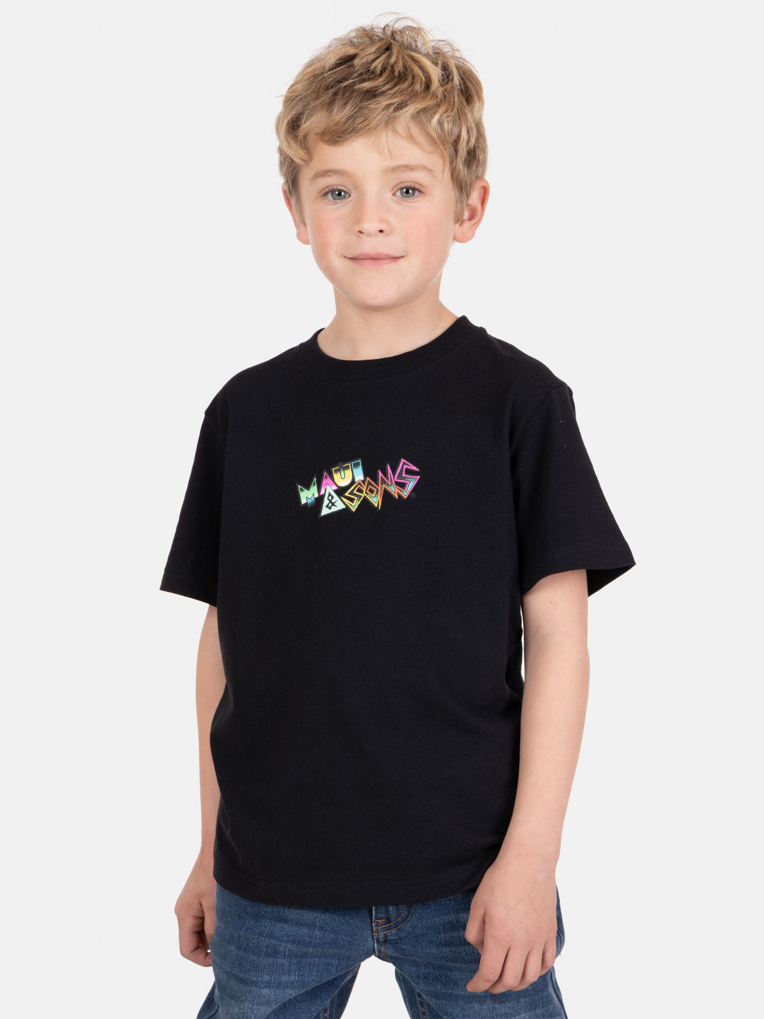 POLERA MC SUNBREAK EN COLOR NEGRO INFANTIL MAUI AND SONS - 1