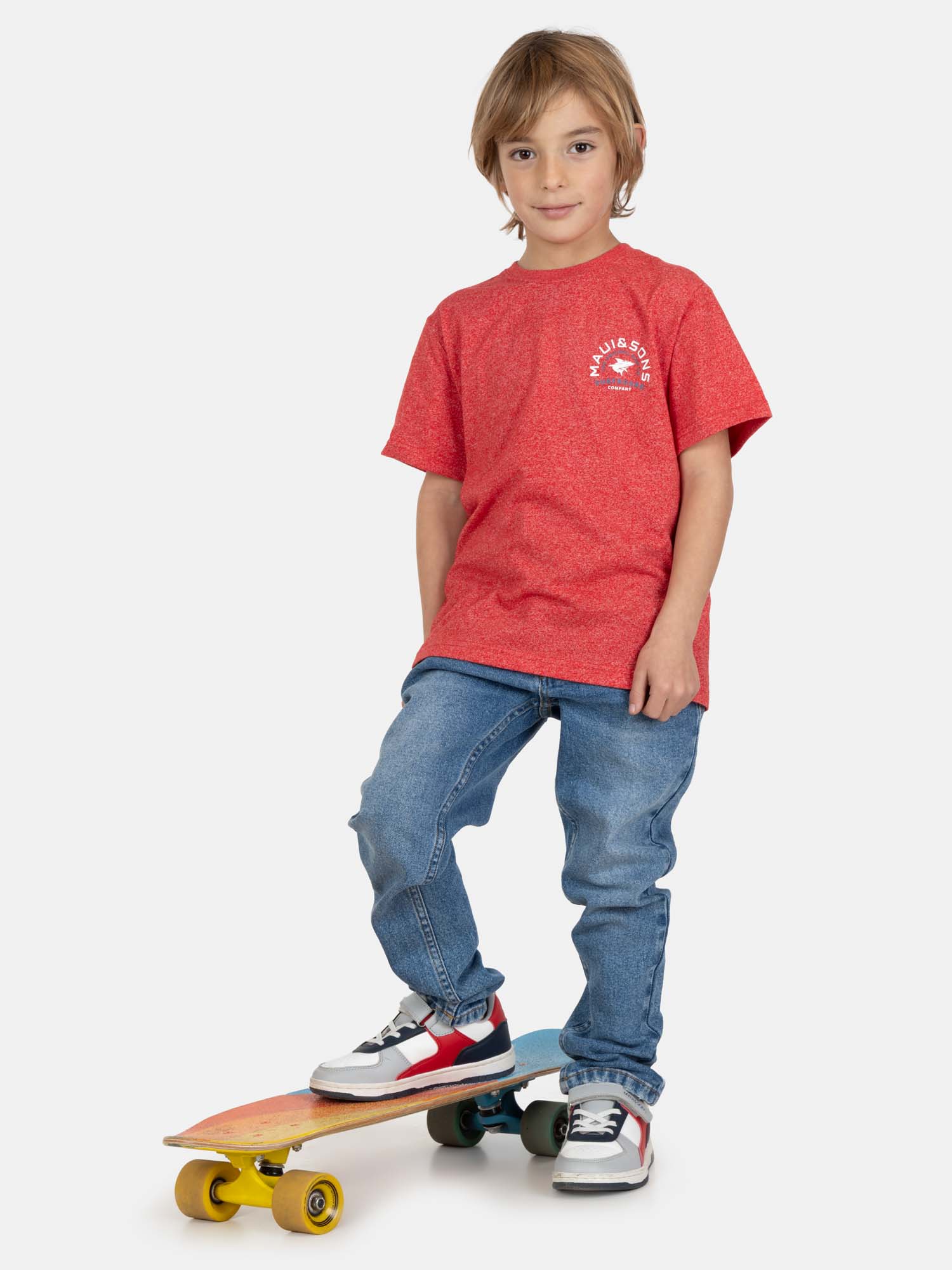 POLERA MC SOLVIVO EN COLOR ROJO INFANTIL MAUI AND SONS - 4