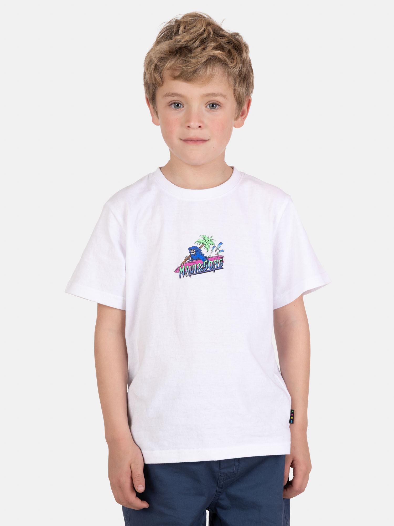 POLERA MC OLAFIT EN COLOR BLANCO INFANTIL MAUI AND SONS - 1