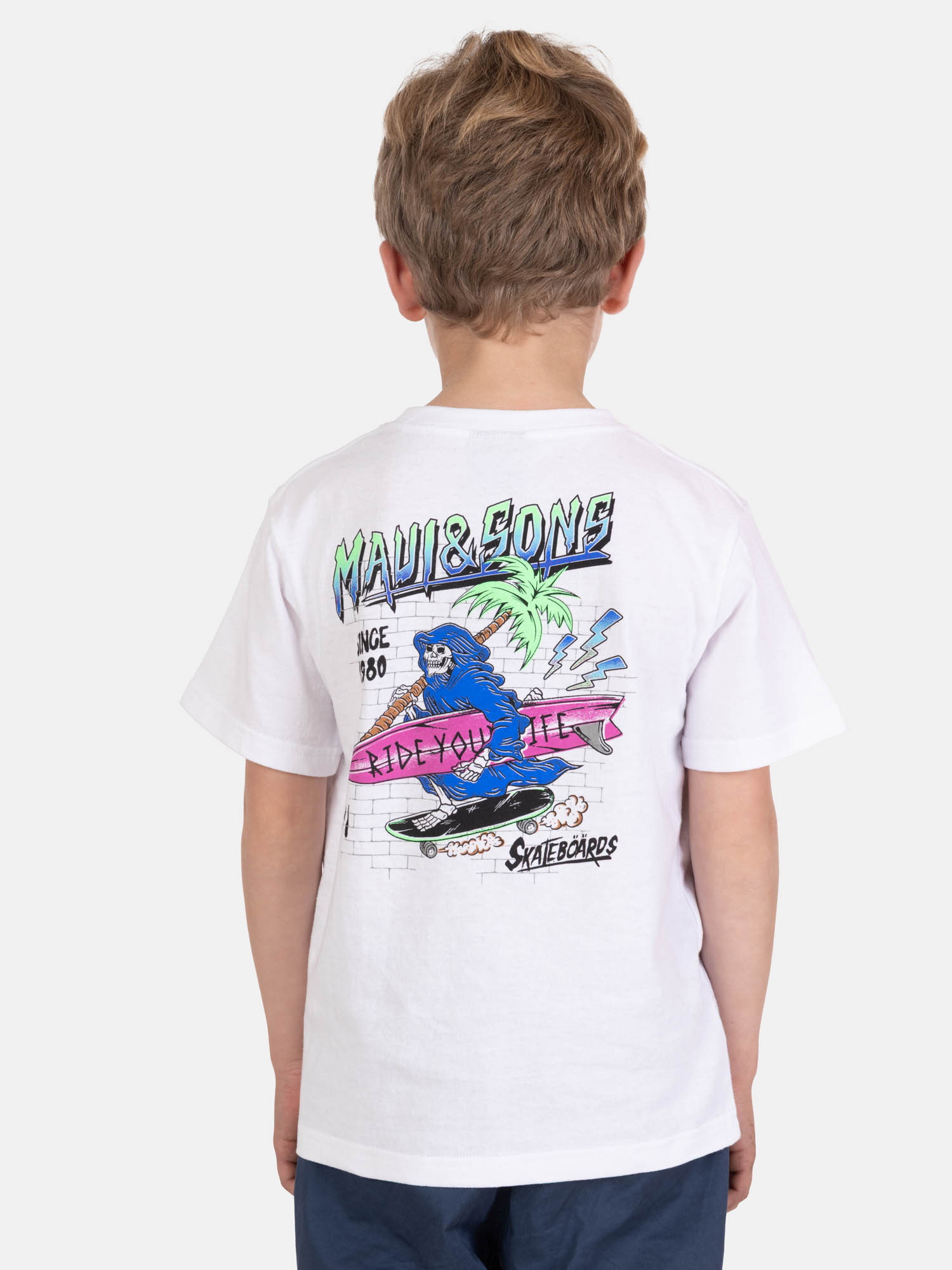 POLERA MC OLAFIT EN COLOR BLANCO INFANTIL MAUI AND SONS - 2