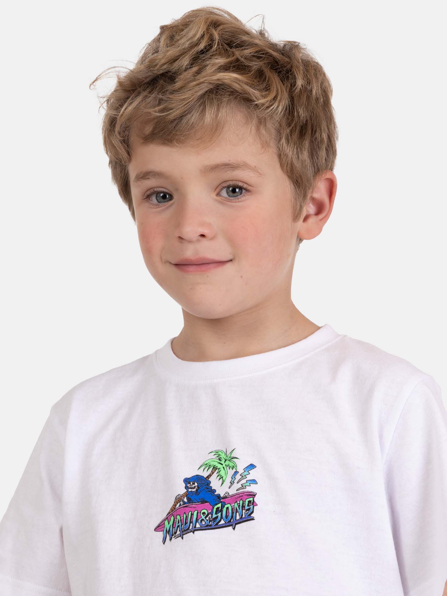 POLERA MC OLAFIT EN COLOR BLANCO INFANTIL MAUI AND SONS - 3