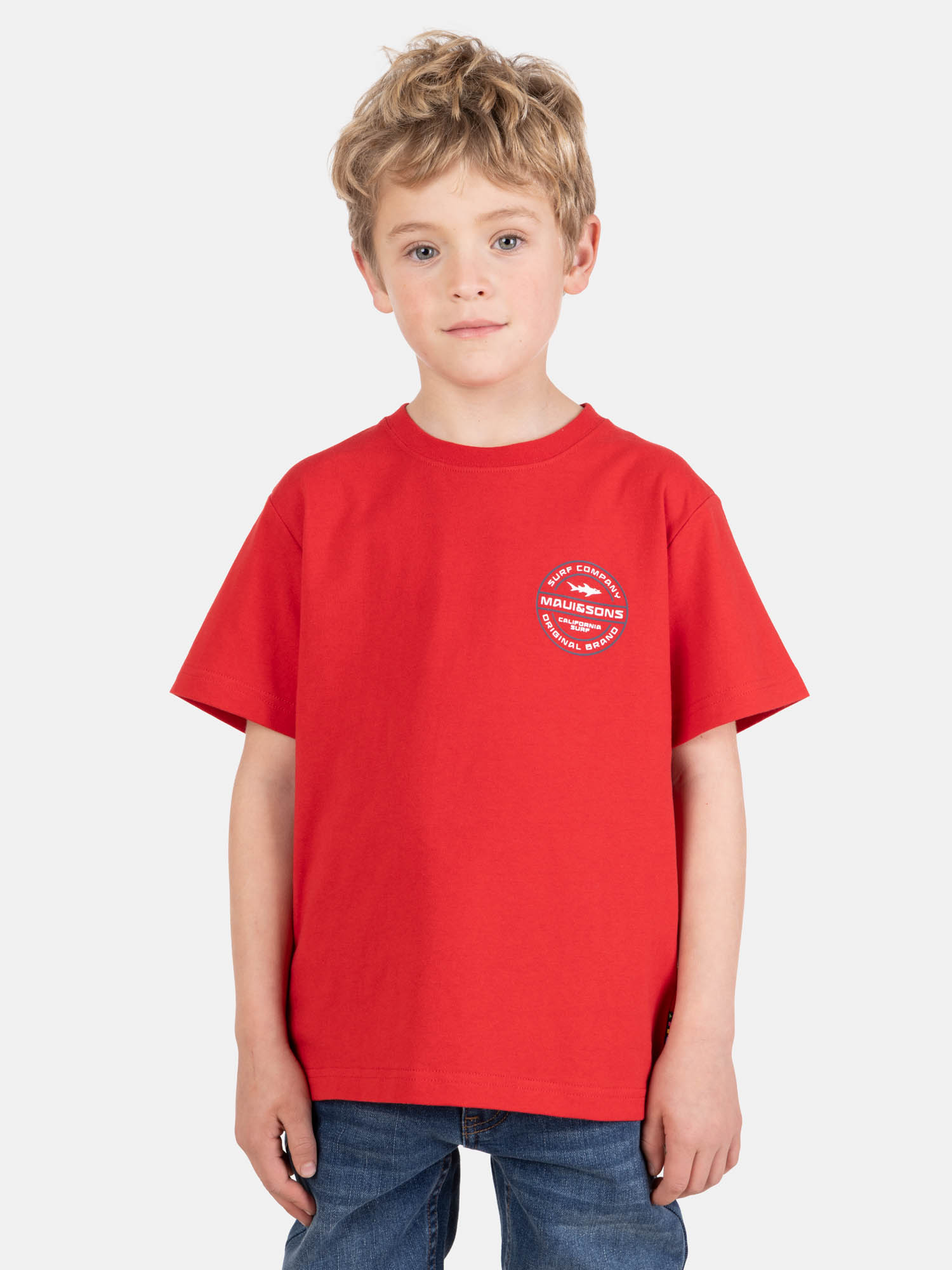 POLERA MC SEATRIBE EN COLOR ROJO INFANTIL MAUI AND SONS - 1