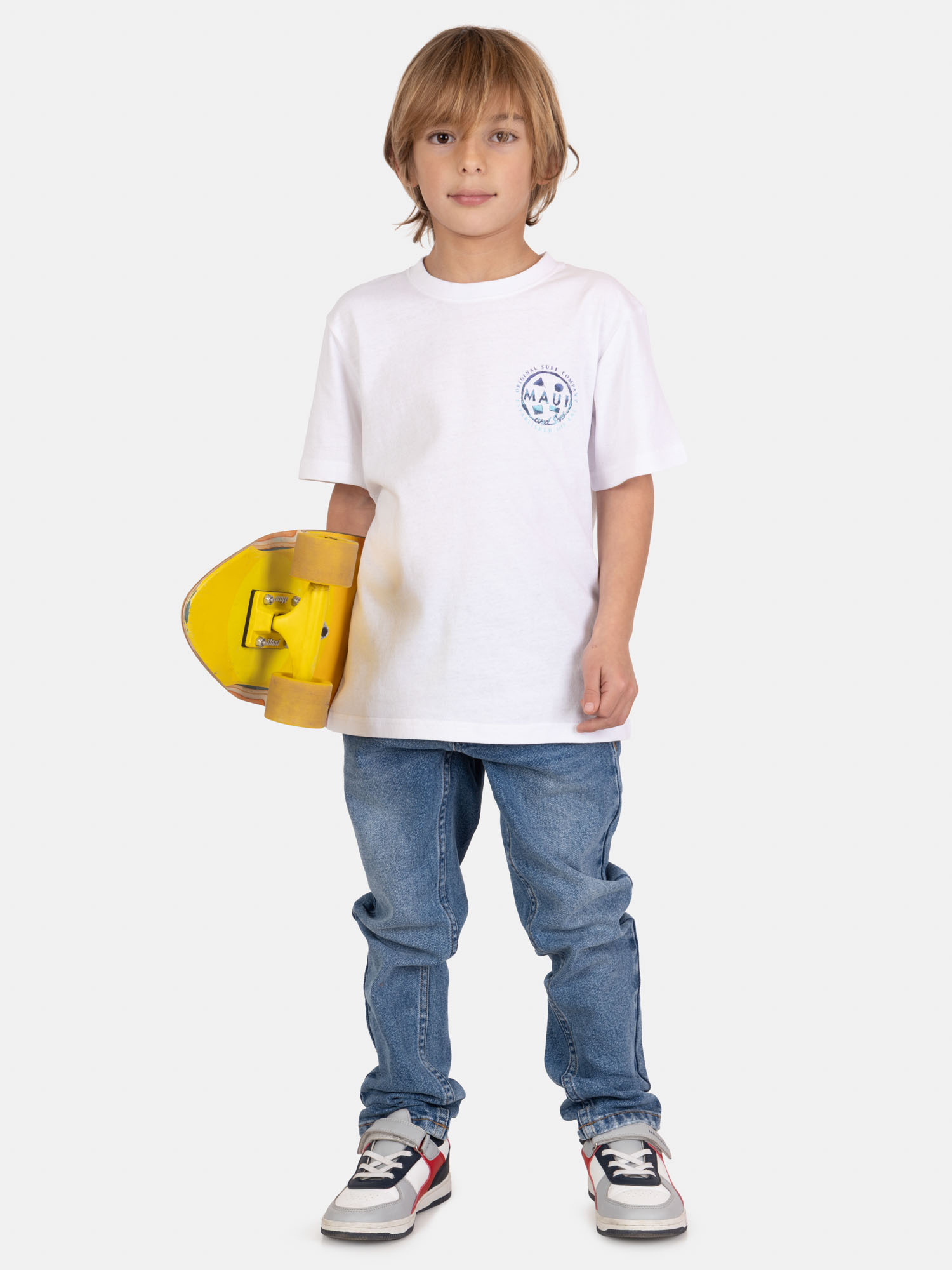 POLERA MC WAVEBORN EN COLOR BLANCO INFANTIL MAUI AND SONS - 4