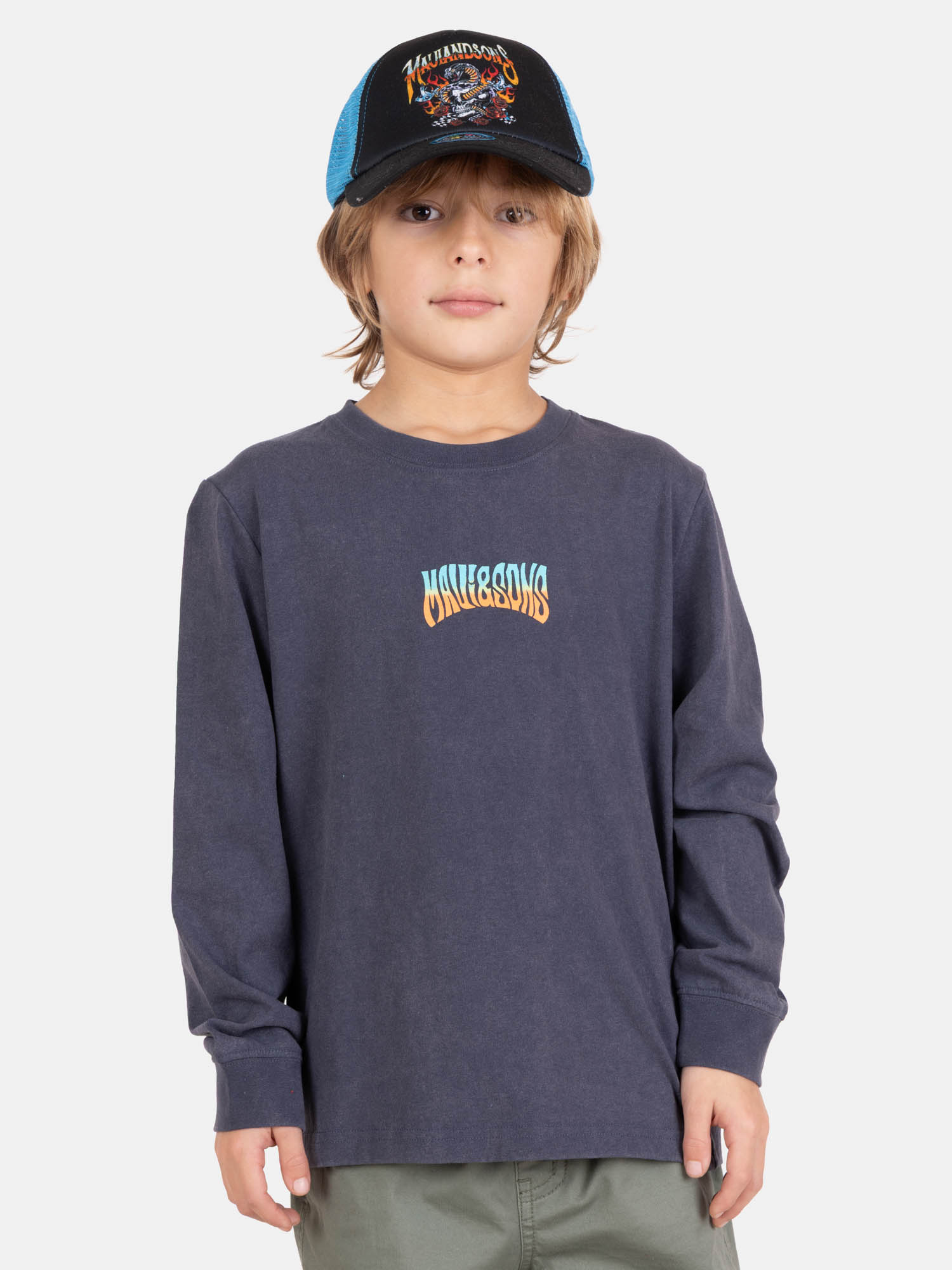 POLERA SPLASHY ML AZUL INFANTIL MAUI AND SONS - 1