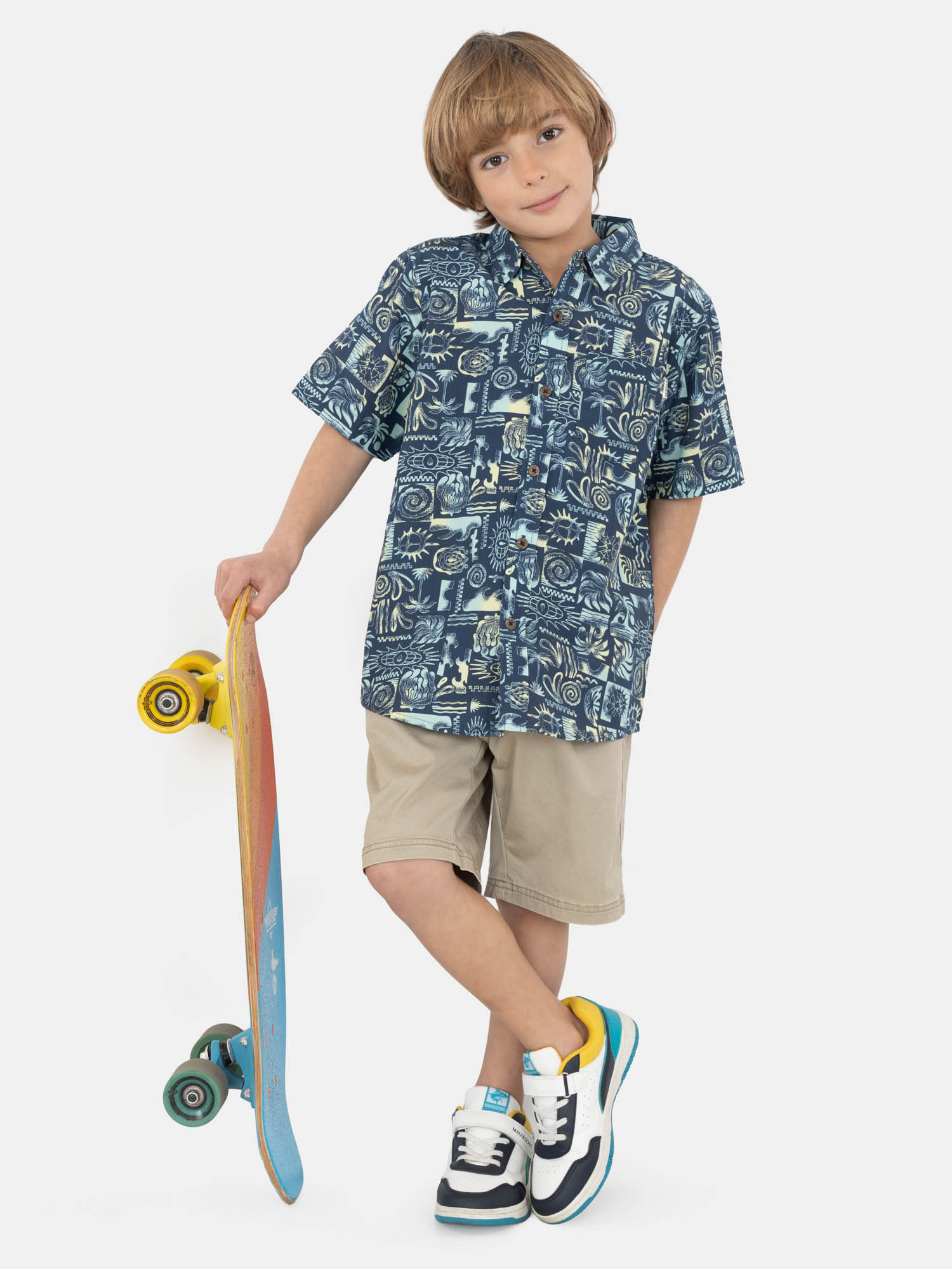 CAMISA MC TROPAVA MULTICOLOR INFANTIL MAUI AND SONS - 4