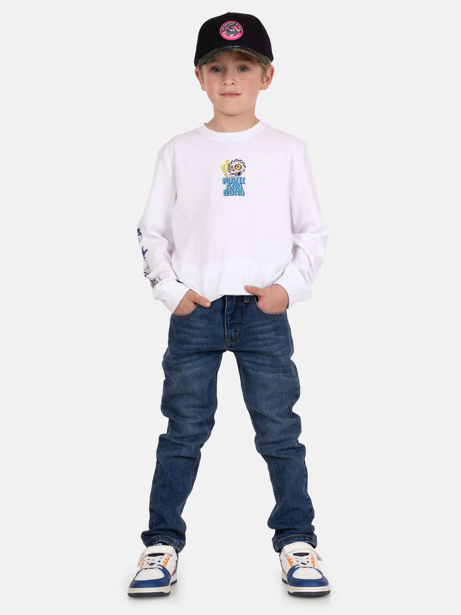 POLERA ML ZAFIRO BLANCO INFANTIL MAUI AND SONS - 4