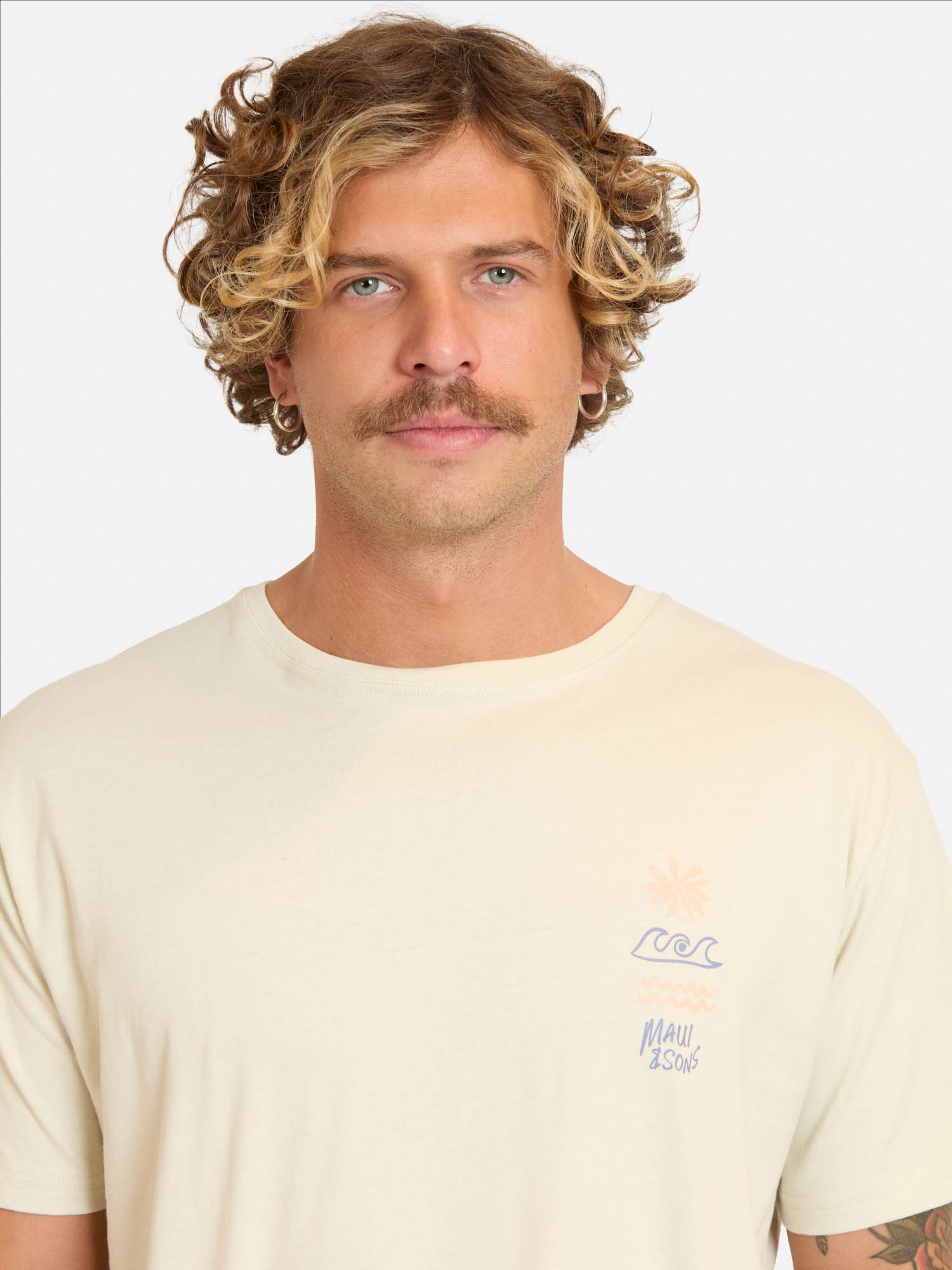 POLERA MC BANIW BEIGE HOMBRE MAUI AND SONS - 5