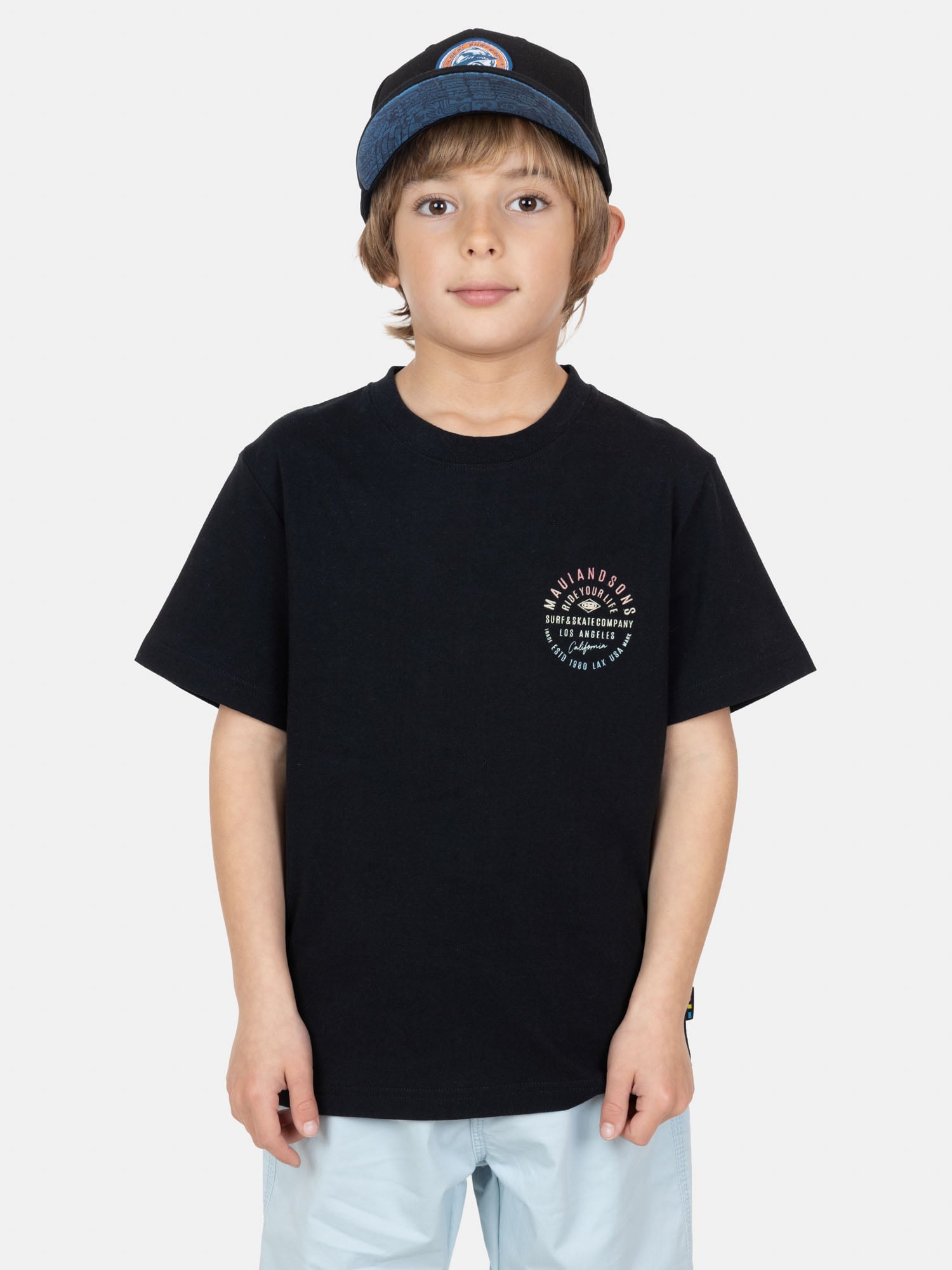 POLERA MC AQUABLAST NEGRO INFANTIL MAUI AND SONS - 1