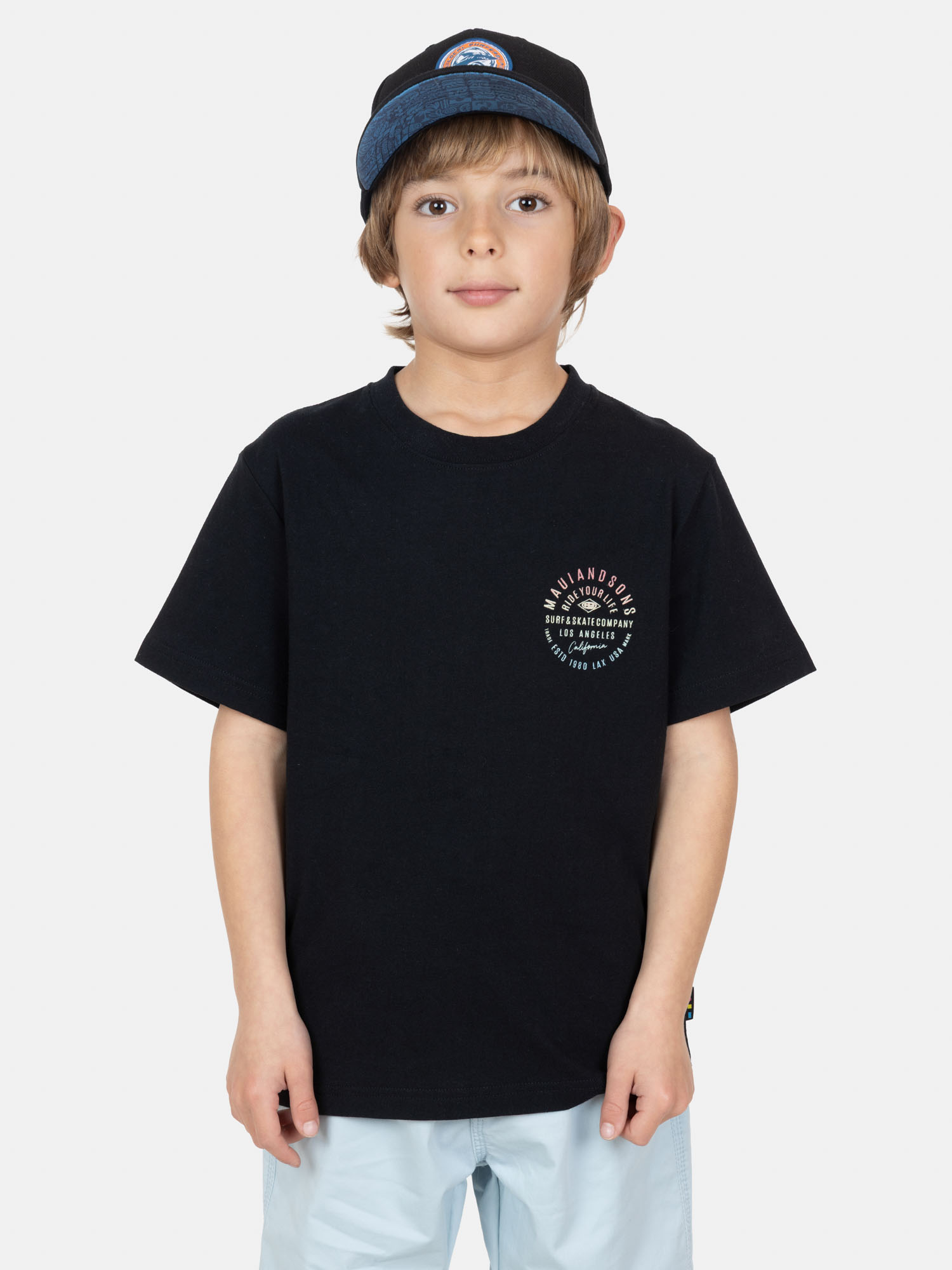 POLERA MC AQUABLAST NEGRO INFANTIL MAUI AND SONS - 1
