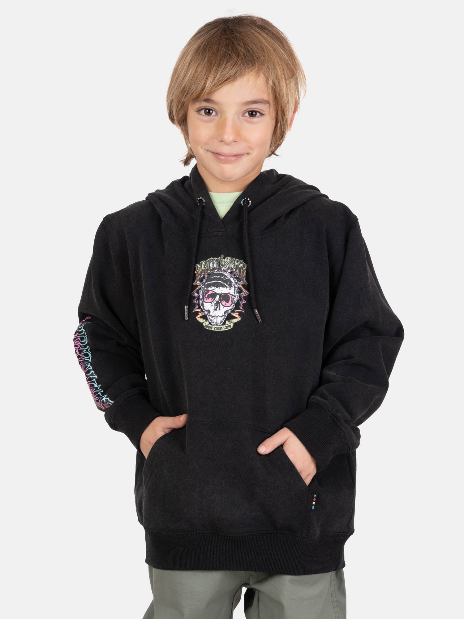 POLERON CANGURO HAZE NEGRO INFANTIL MAUI AND SONS - 1