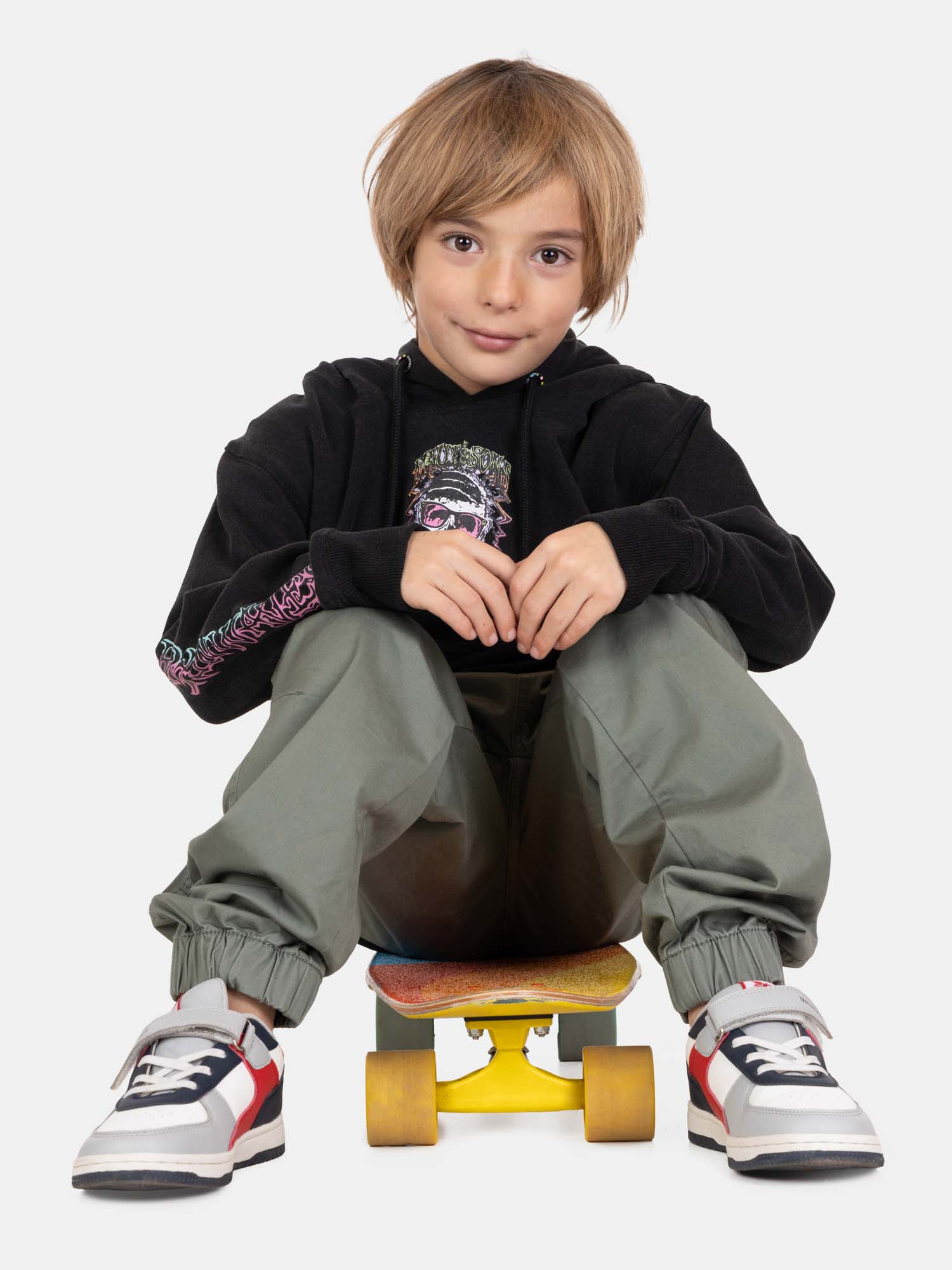 POLERON CANGURO HAZE NEGRO INFANTIL MAUI AND SONS - 4