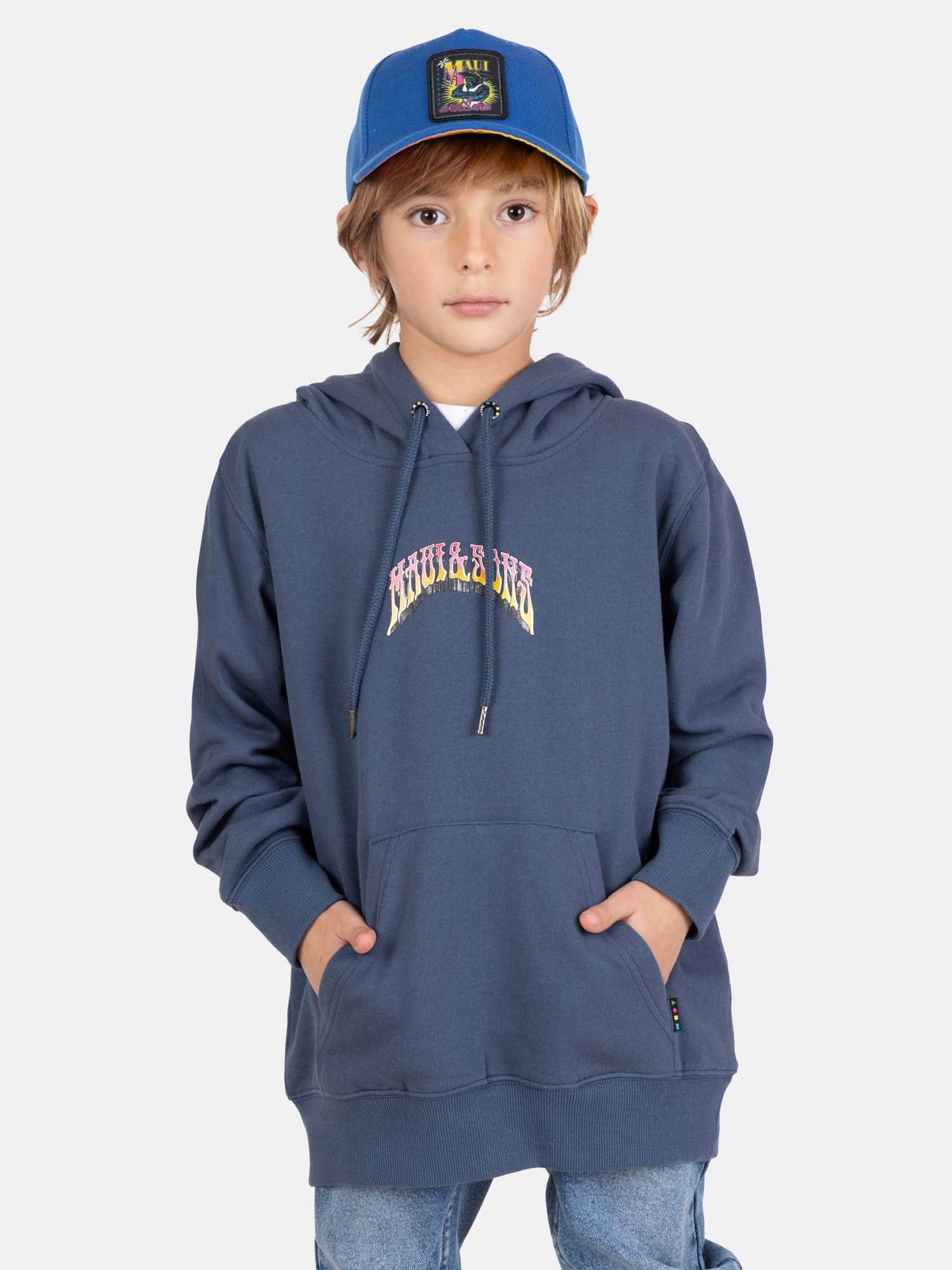 POLERON CANGURO BRAVA AZUL INFANTIL MAUI AND SONS - 1