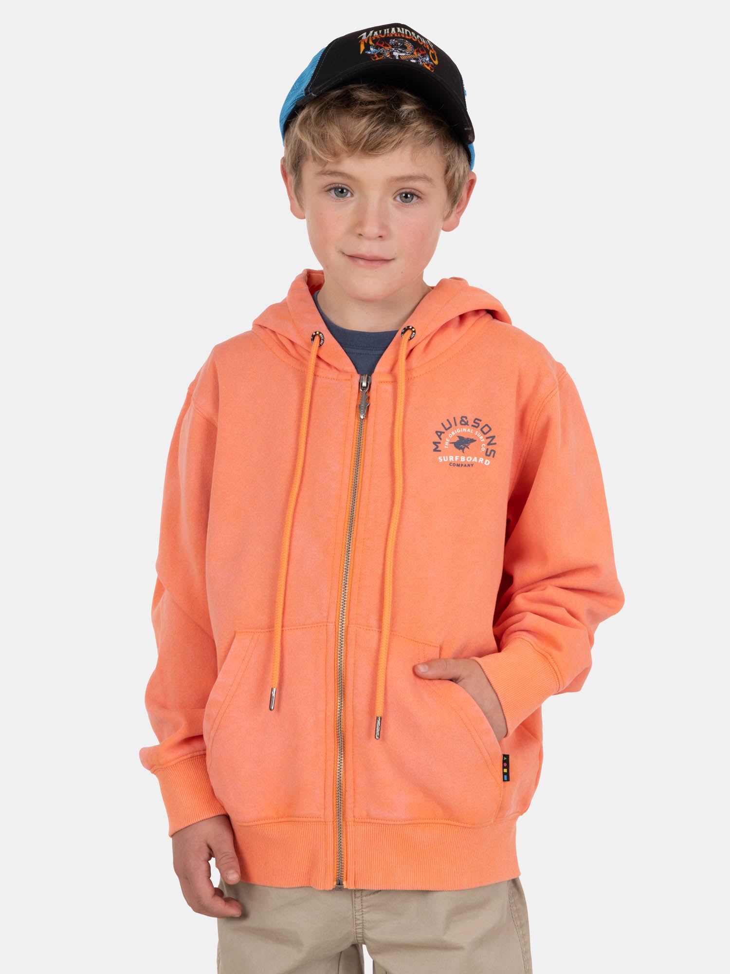 POLERON FZ TEHANI NARANJA INFANTIL MAUI AND SONS - 1
