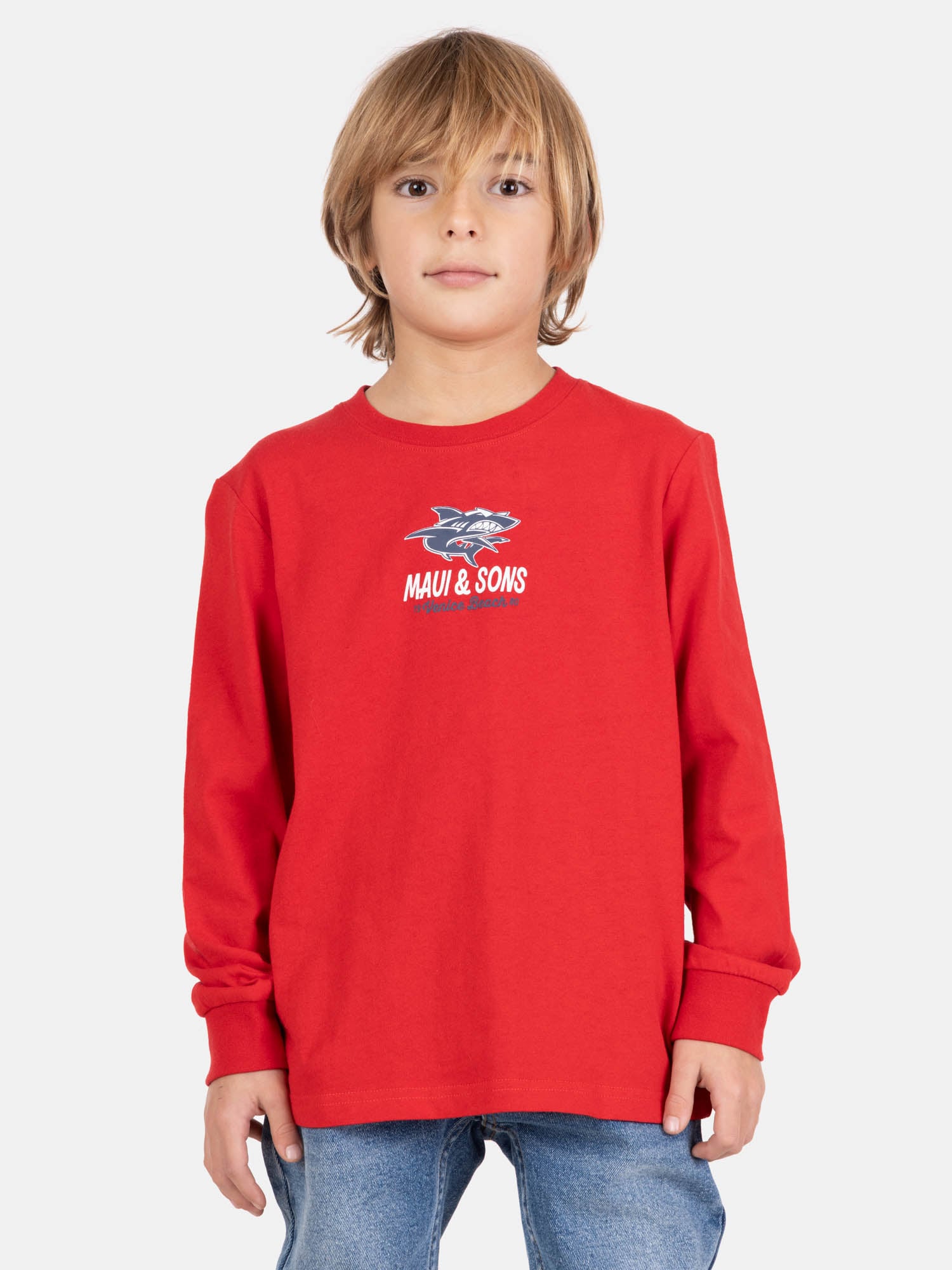 POLERA ML DRIFTOR ROJO INFANTIL MAUI AND SONS - 1