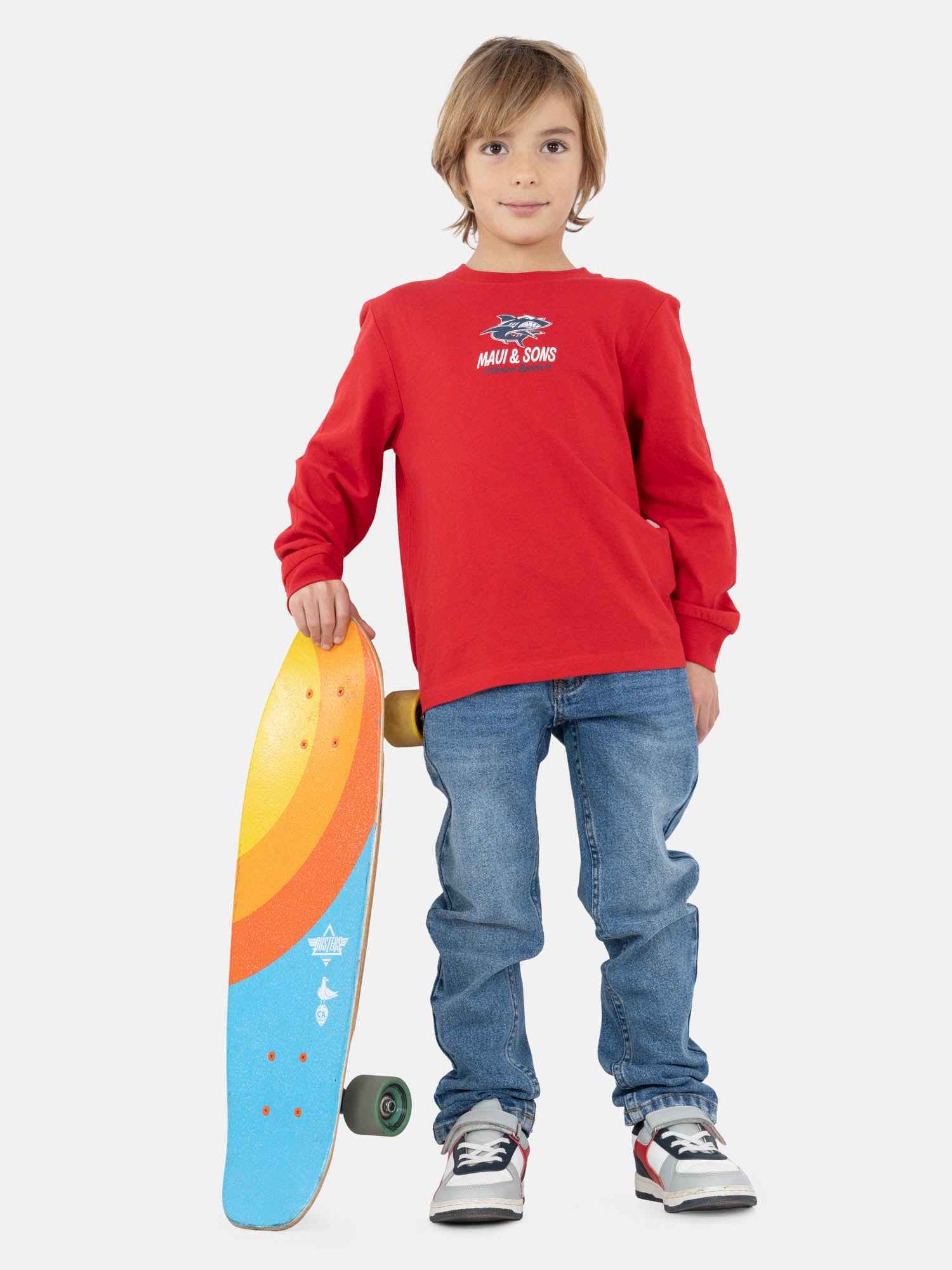 POLERA ML DRIFTOR ROJO INFANTIL MAUI AND SONS - 4