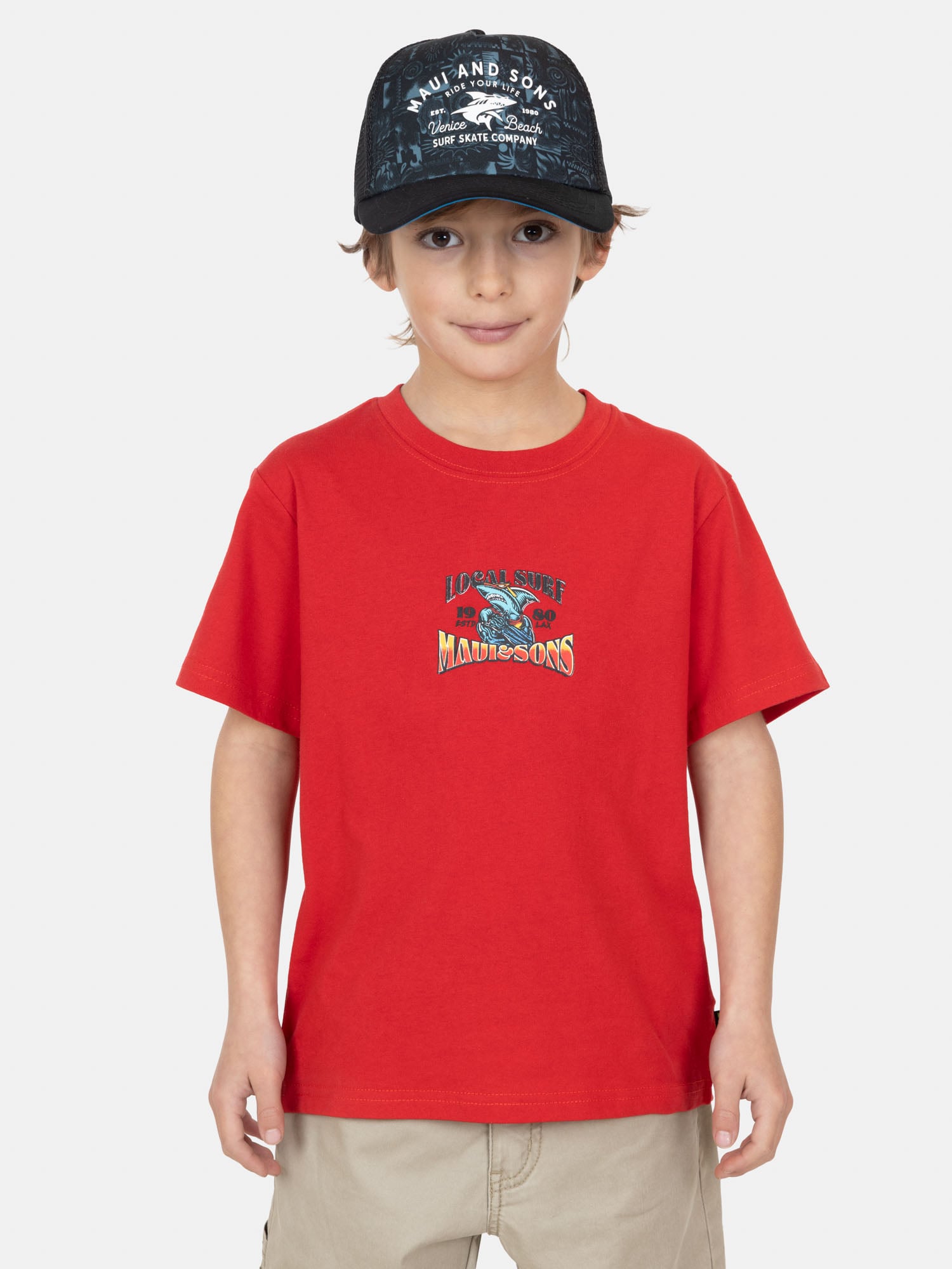 PACK POLERA JOCKEY AQUALUZ ROJO INFANTIL MAUI AND SONS - 1