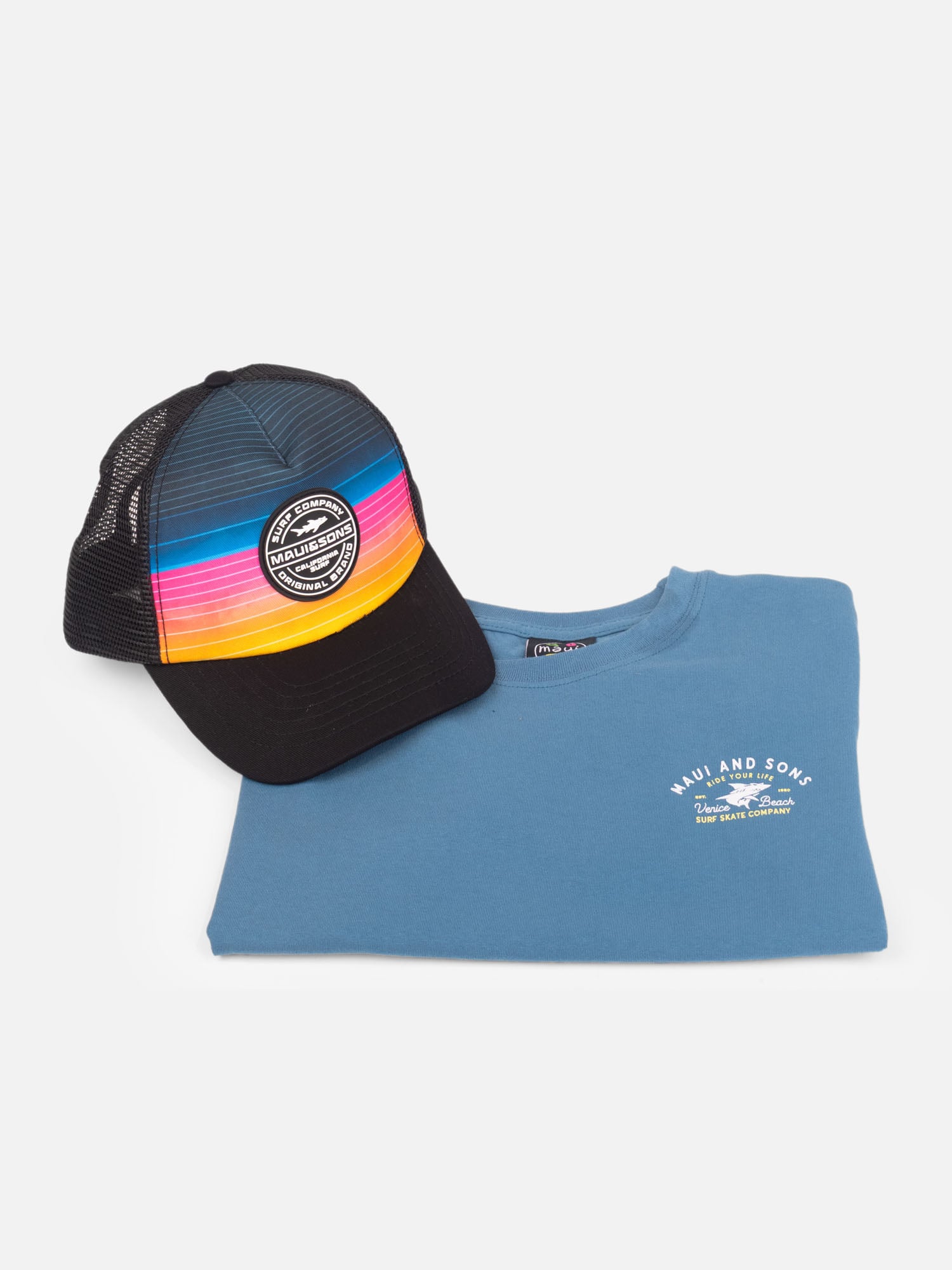 PACK POLERA JOCKEY SALITRE AZUL INFANTIL MAUI AND SONS - 4