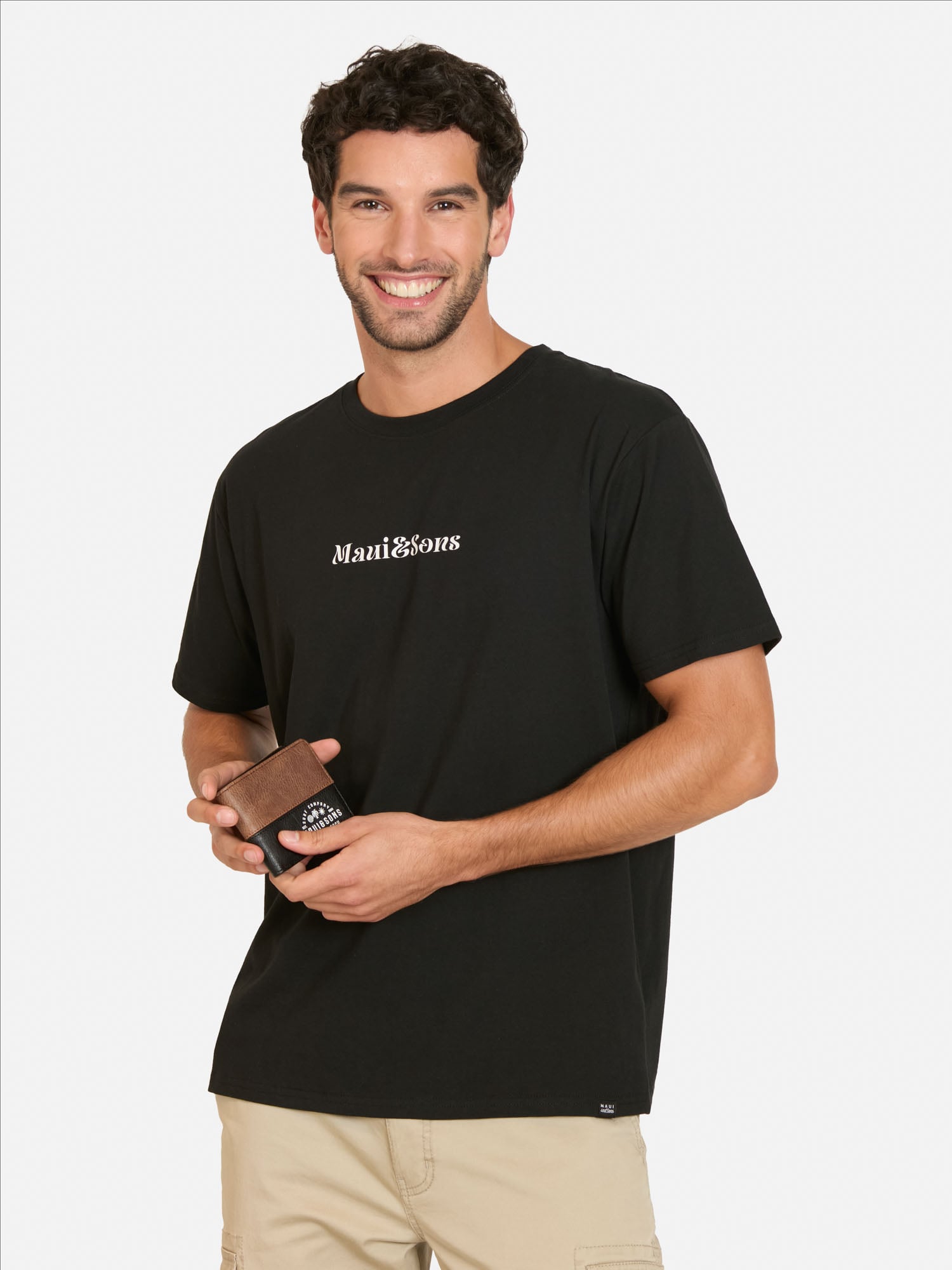 PACK POLERA BILLETERA LIAU NEGRO HOMBRE MAUI AND SONS - 1
