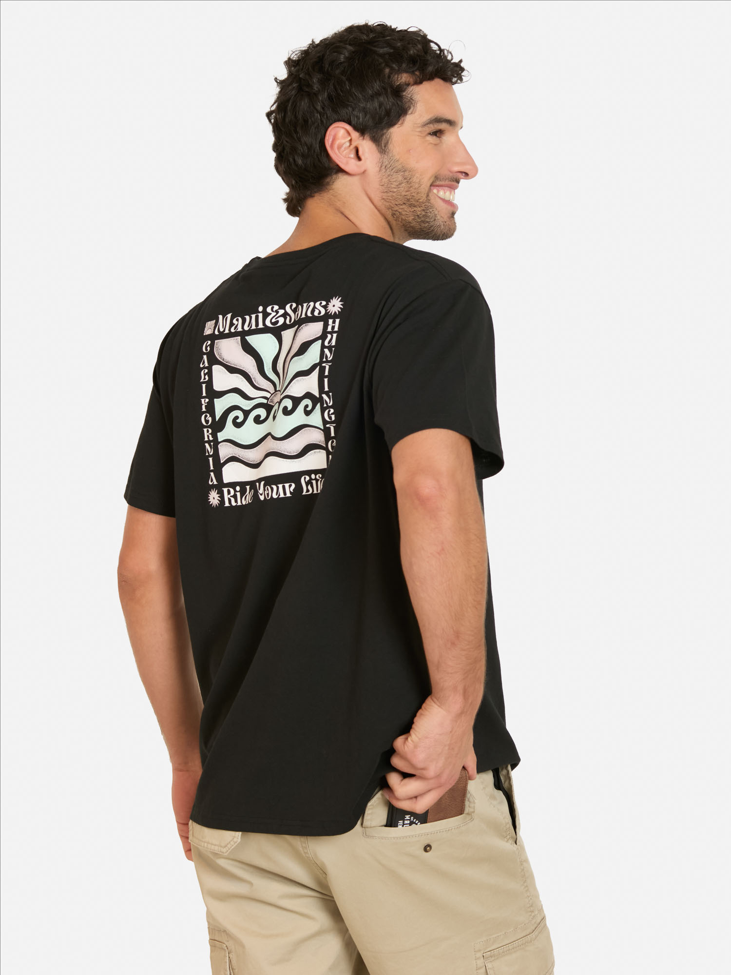 PACK POLERA BILLETERA LIAU NEGRO HOMBRE MAUI AND SONS - 2