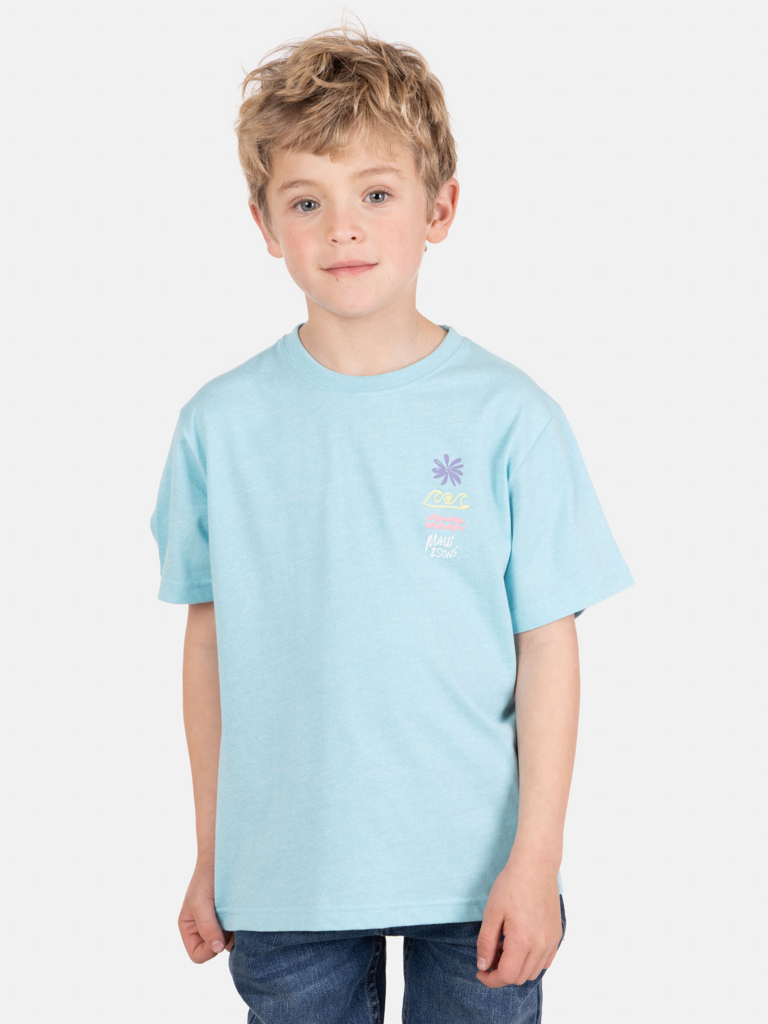 POLERA MC RAYGUARD CELESTE INFANTIL MAUI AND SONS - 1