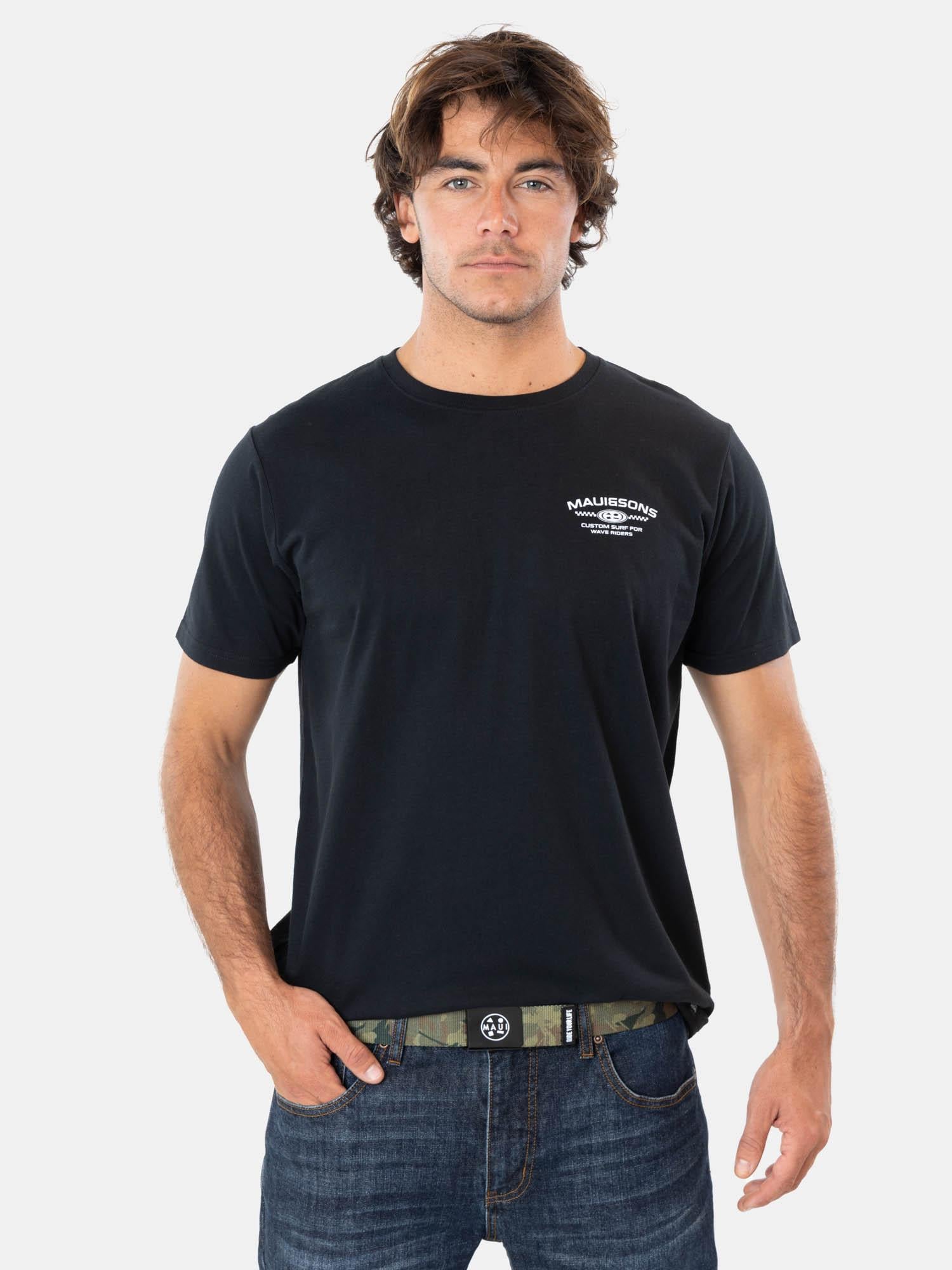 PACK POLERA CINTURON STARDUST NEGRO HOMBRE MAUI AND SONS - 1