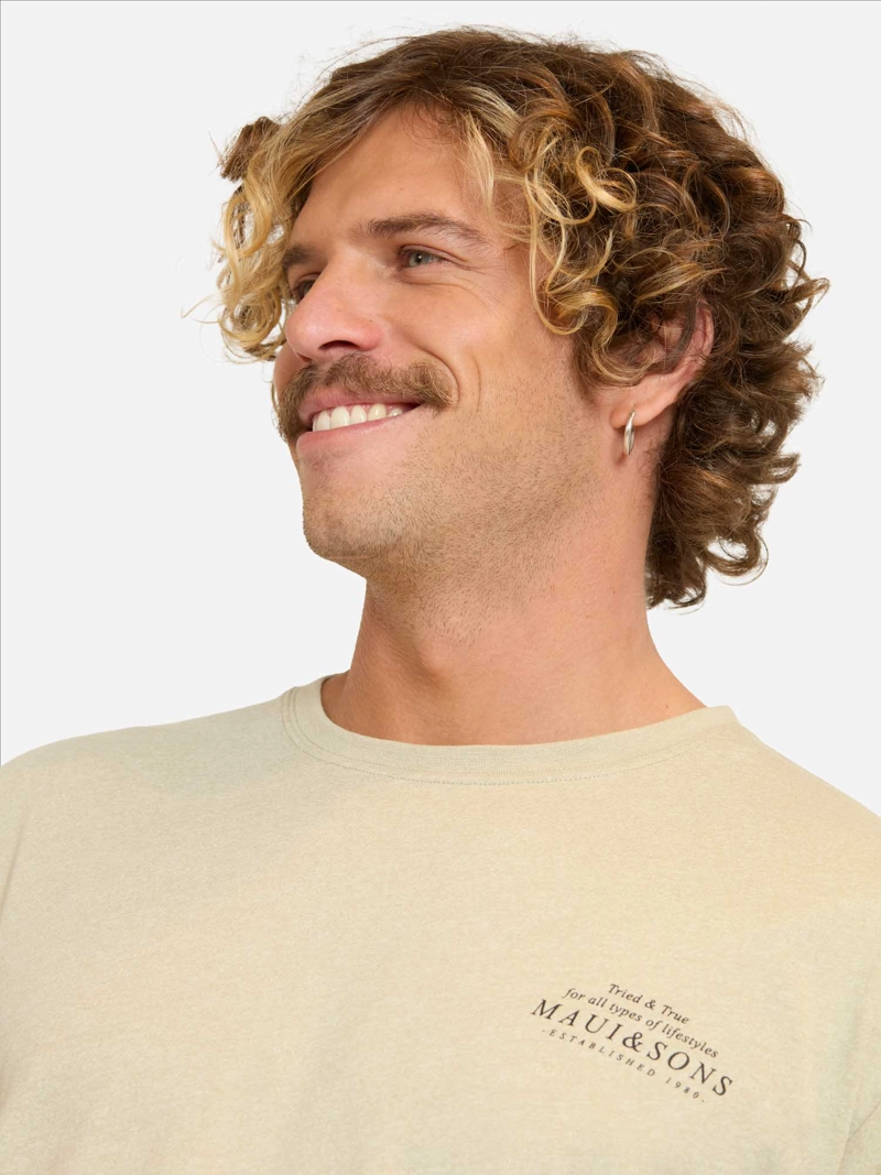 POLERA MC ZARIZO BEIGE HOMBRE MAUI AND SONS - 3