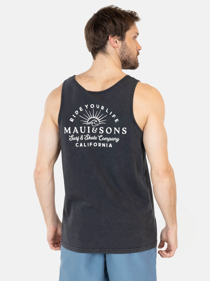 POLERA UVP CORAL FLOW NEGRO HOMBRE MAUI AND SONS - 2