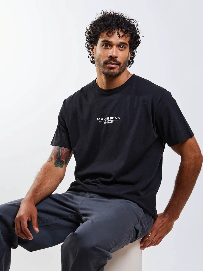 POLERA MC RETRO SYMBOL NEGRO HOMBRE MAUI AND SONS - 5