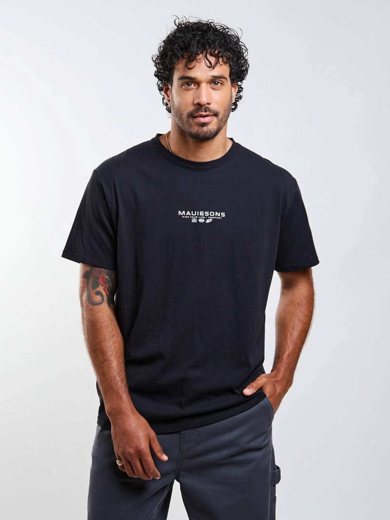 POLERA MC RETRO SYMBOL NEGRO HOMBRE MAUI AND SONS - 6