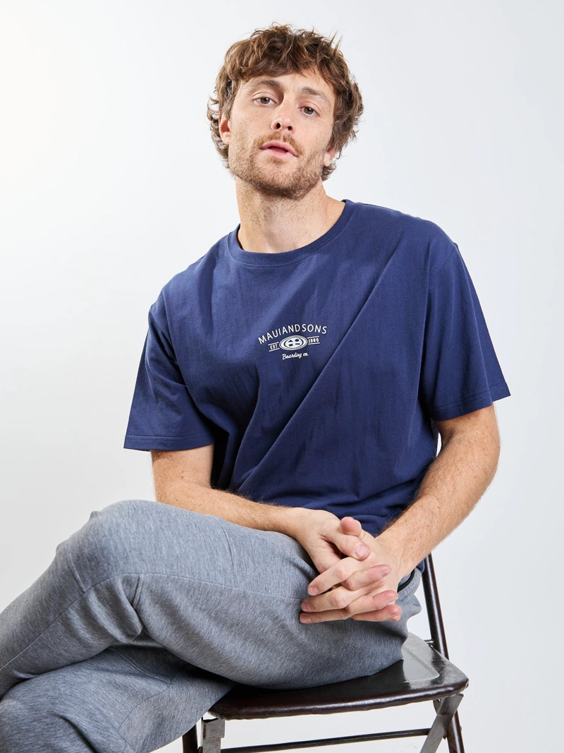 POLERA MC LIL OVAL AZUL HOMBRE MAUI AND SONS - 9