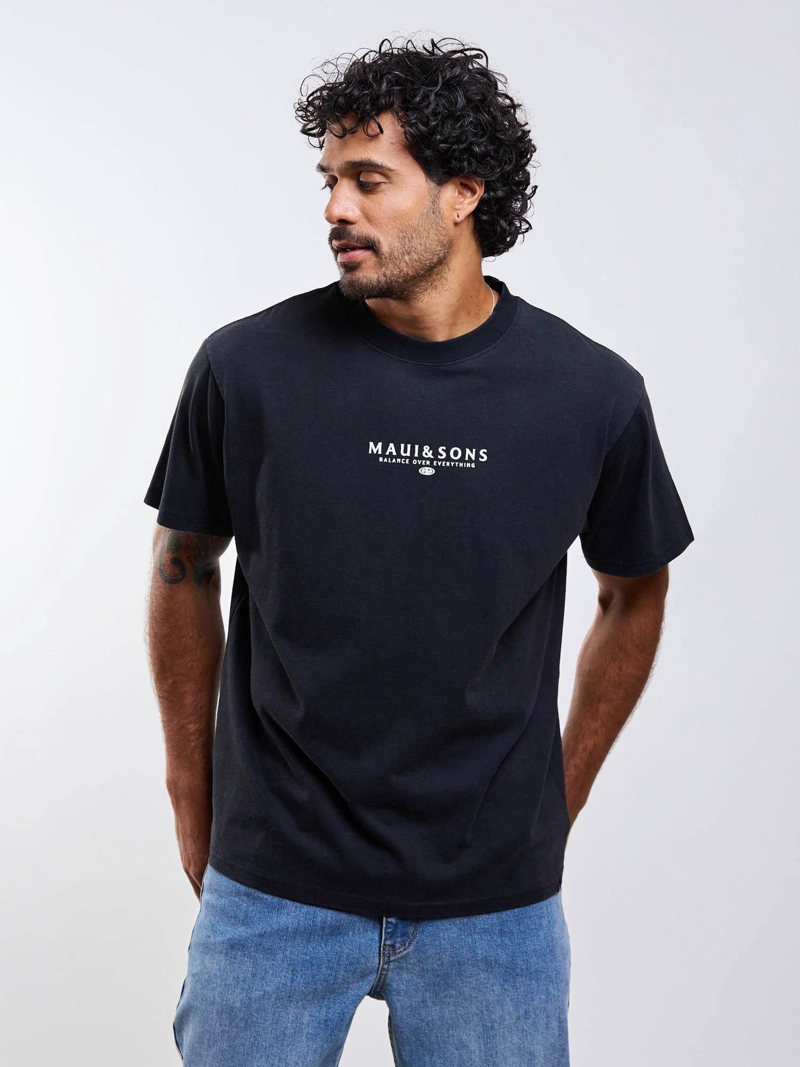 POLERA MC LIOEL NEGRO HOMBRE MAUI AND SONS - 1