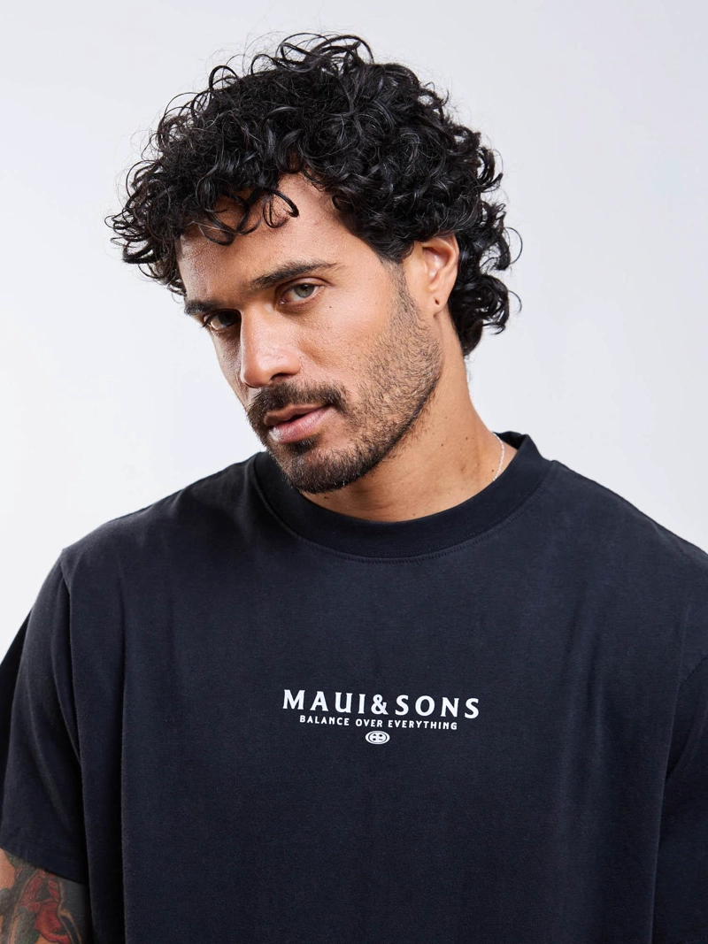 POLERA MC LIOEL NEGRO HOMBRE MAUI AND SONS - 4