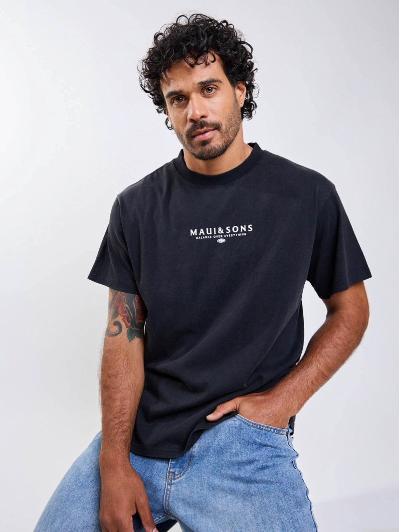 POLERA MC LIOEL NEGRO HOMBRE MAUI AND SONS - 6