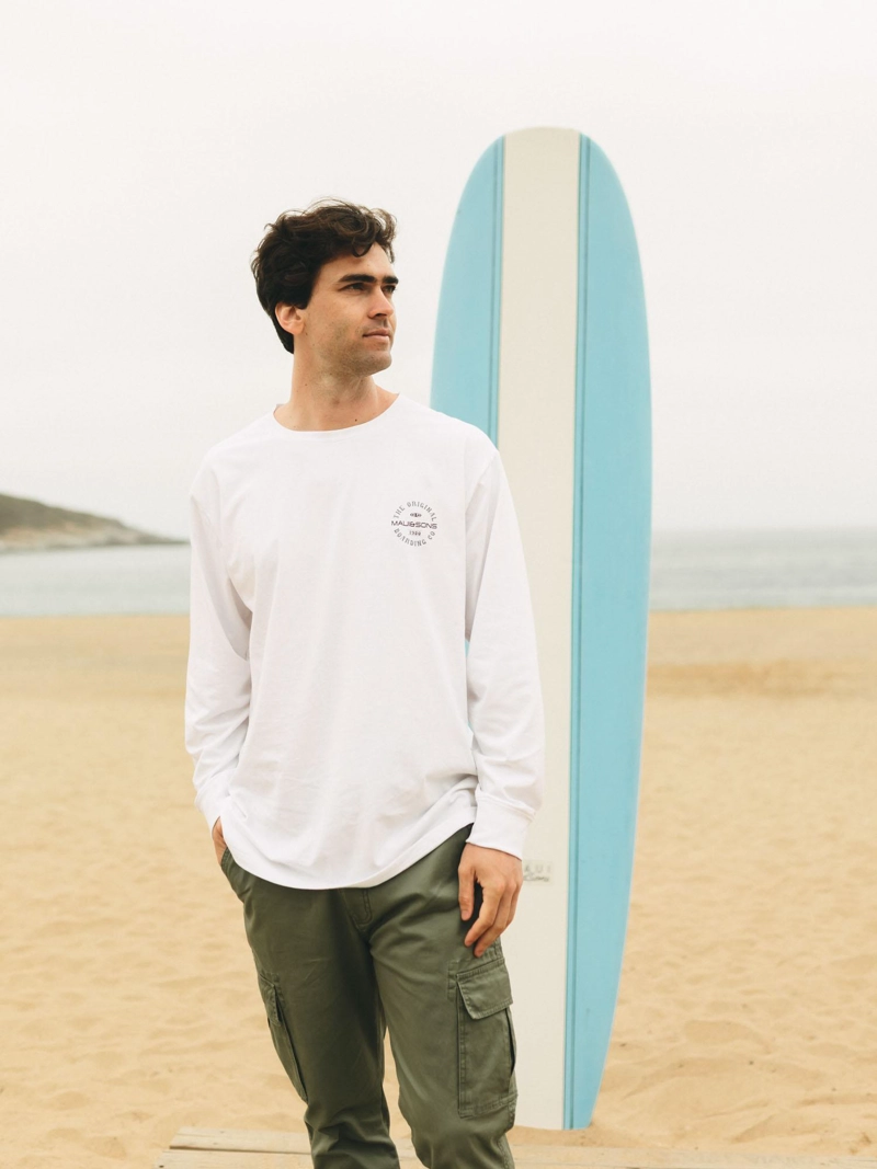POLERA ML BARDING LEY BLANCO HOMBRE MAUI AND SONS - 1