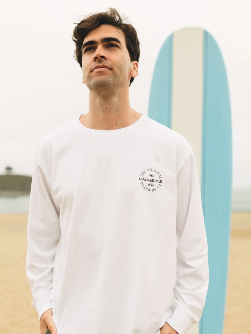 POLERA ML BARDING LEY BLANCO HOMBRE MAUI AND SONS - 2