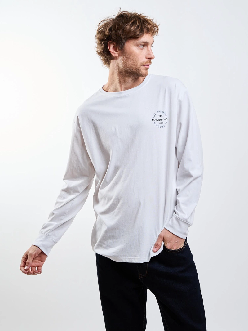 POLERA ML BARDING LEY BLANCO HOMBRE MAUI AND SONS - 4
