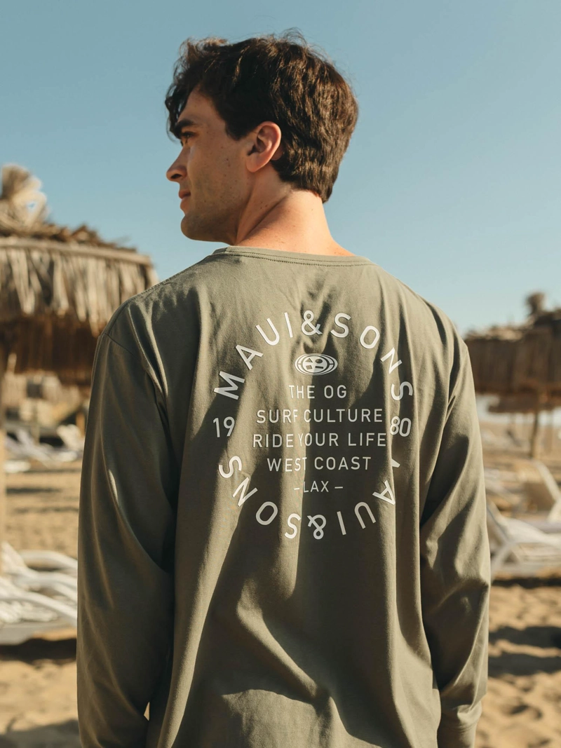 POLERA ML MOANAE VERDE HOMBRE MAUI AND SONS - 3