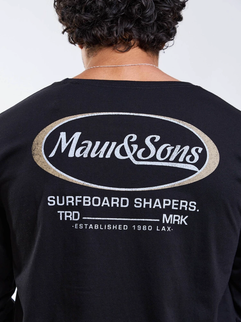 POLERA ML MALY NEGRO HOMBRE MAUI AND SONS - 4