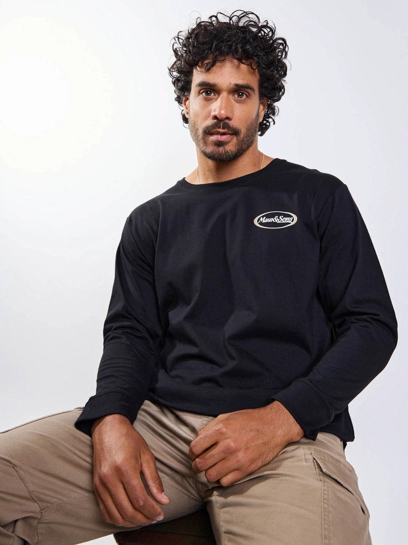 POLERA ML MALY NEGRO HOMBRE MAUI AND SONS - 6