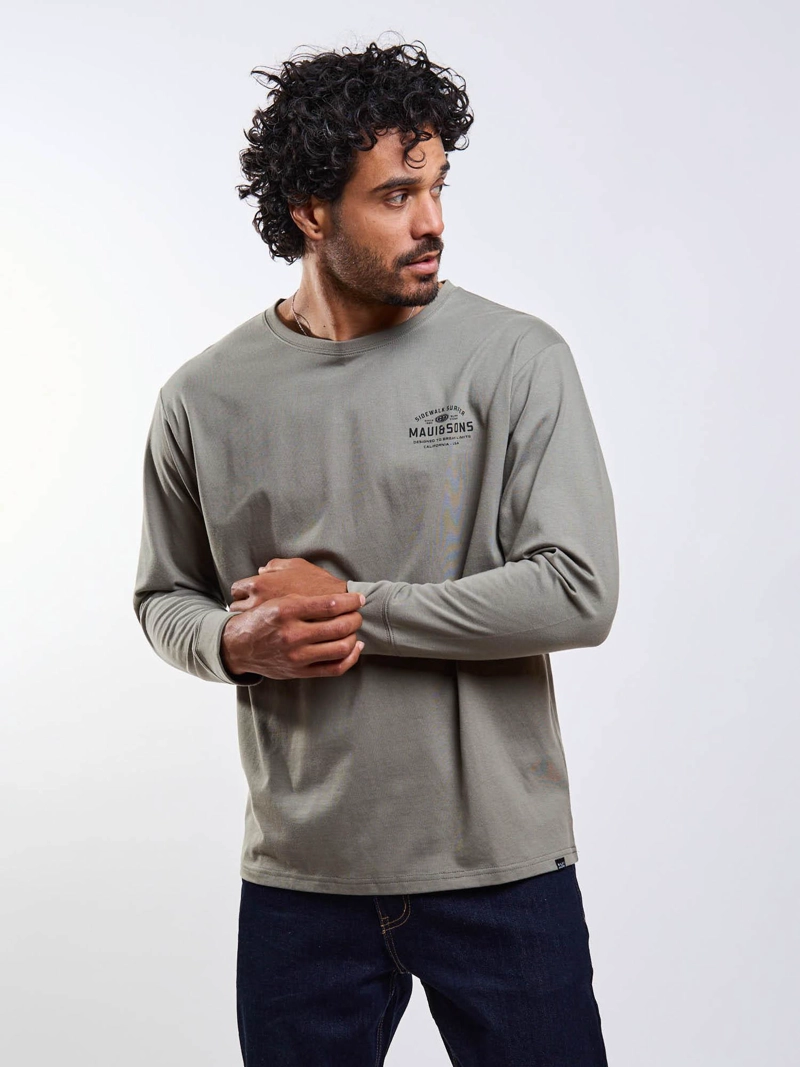POLERA ML ELEMENTALS LY VERDE HOMBRE MAUI AND SONS - 5